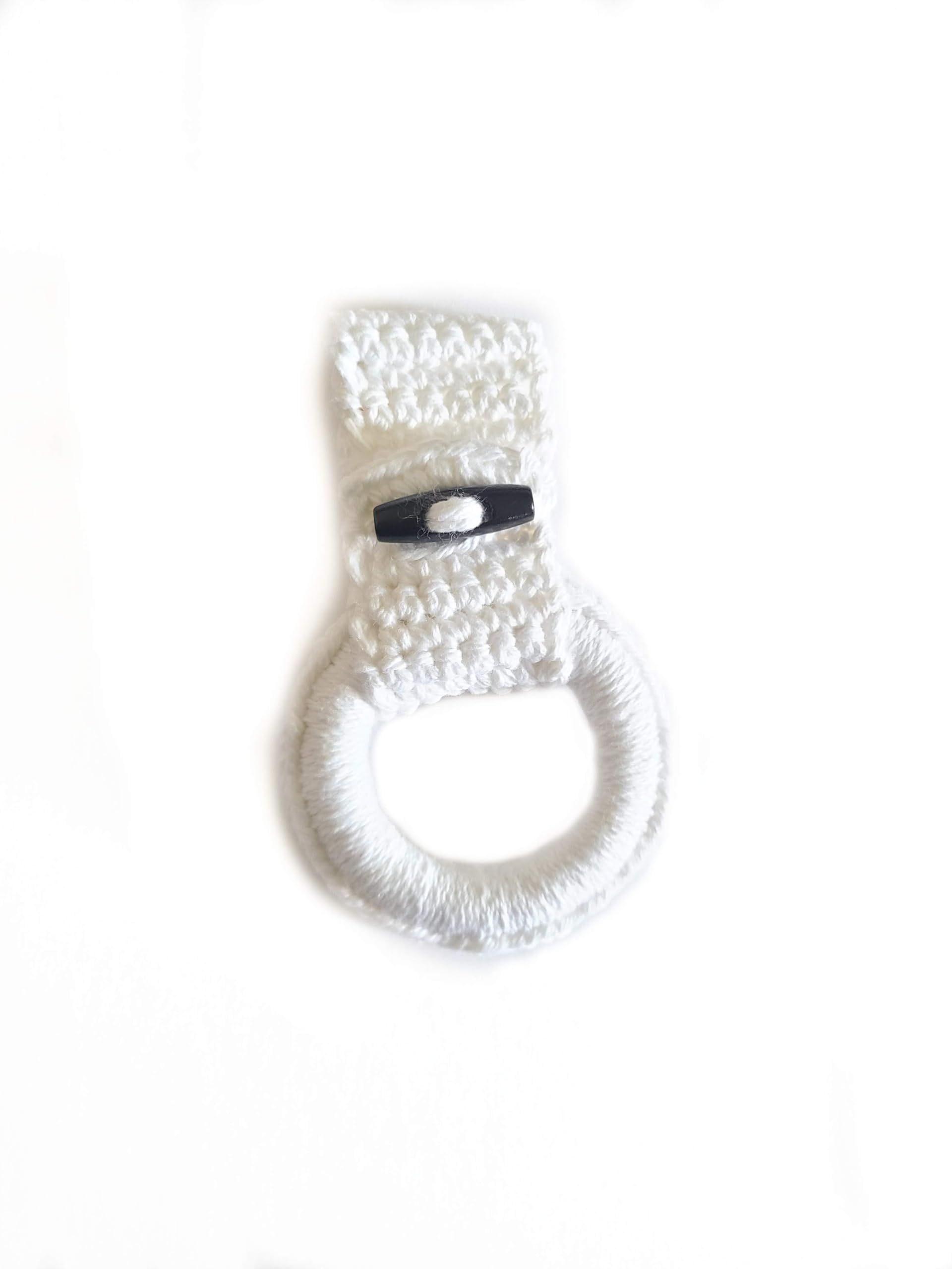 Premium Hanging Kitchen Towel Ring with Loop - Durable Stainless Steel Towel Holder for Kitchen, Bathroom & Office - Perfect Housewarming Gift (White) - Organize & Decorate Your Home