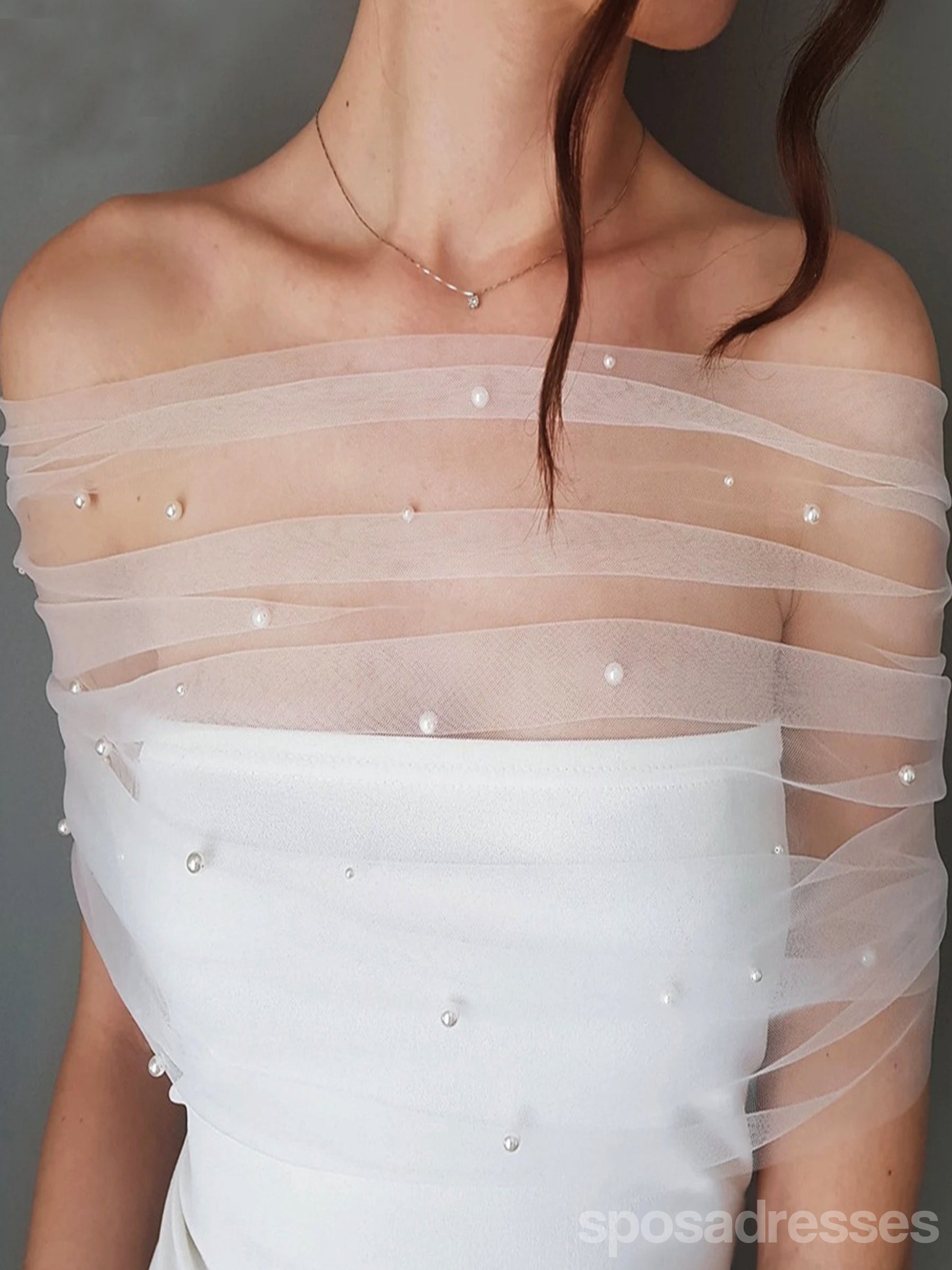 Elegant White Off the Shoulder Tulle Shawl for Women - Lightweight Bridal Wrap, Wedding Accessory, Evening Party Cover Up - Perfect for Weddings, Prom, Date Nights & Special Occasions