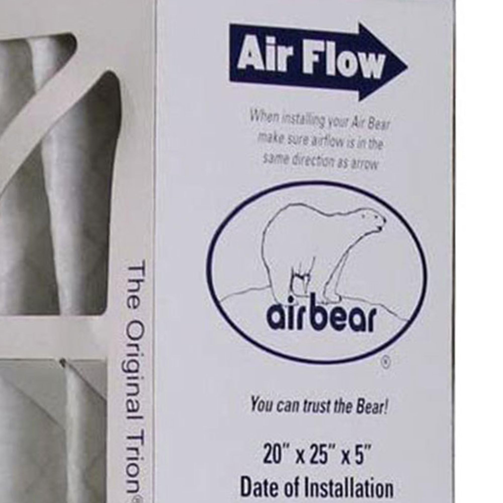 Trion 255649-102 Air Bear 20x25x5 MERV 8 Air Filter Replacement (3 Pack) - Compatible with Air Bear Supreme, Right Angle & Cub Air Cleaners | High Performance HVAC Filtration for Home, Office & Commercial Use