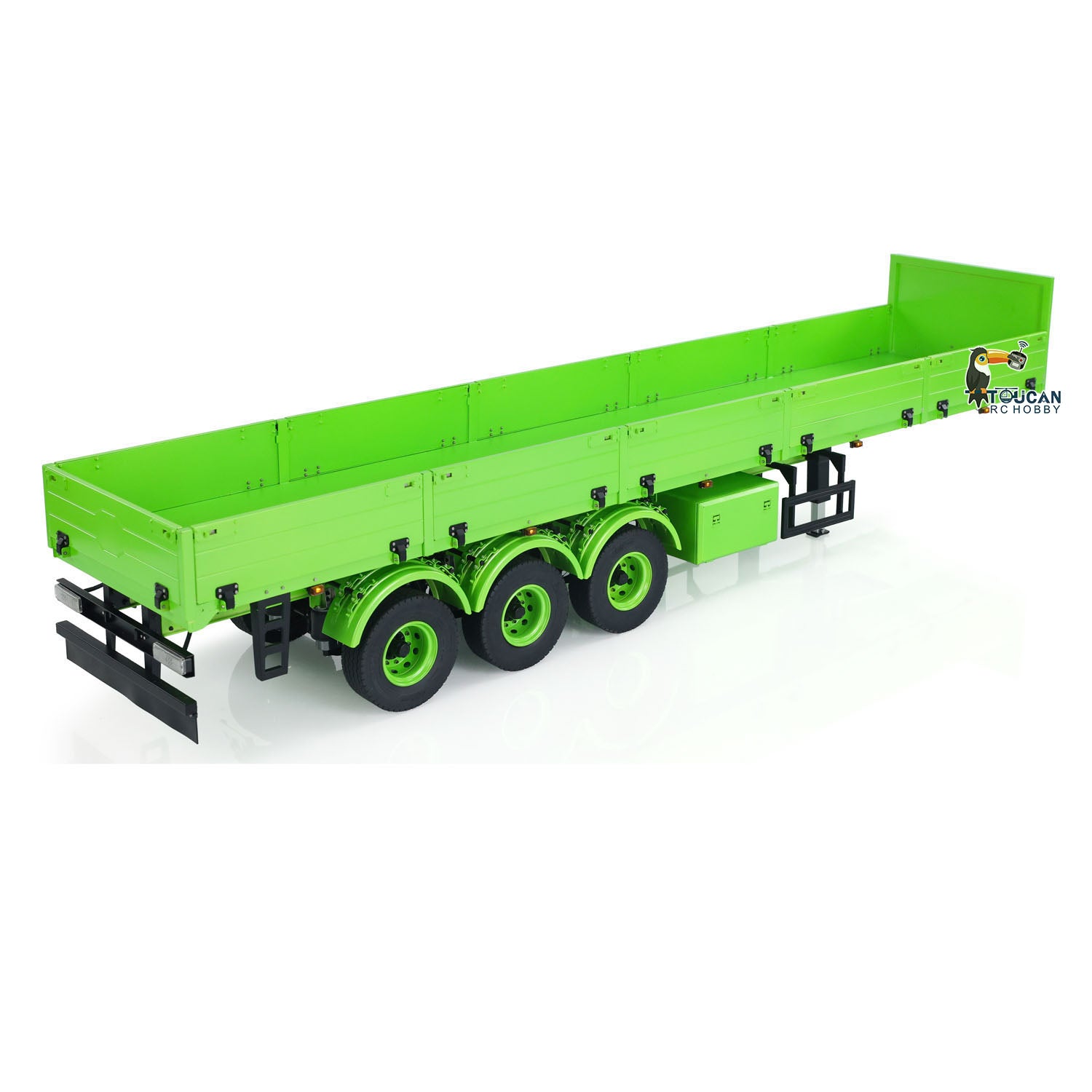 1/14 Scale 3 Axle Metal Semi Trailer with Manual Lifting Legs & LED Lights - Compatible with TAMIYA RC Tractor Trucks & DIY Model Dump Trucks - Perfect for RC Construction Scenes & Trucking Simulations
