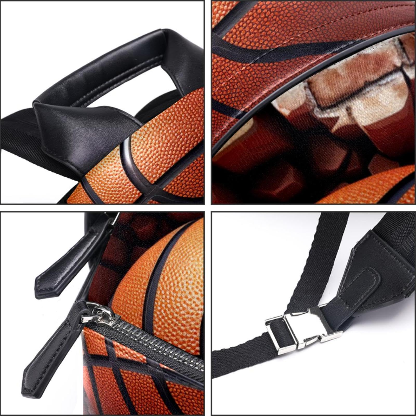 Durable Travel & Work Backpack - Stylish Ball Basketball Wall Texture Design - Perfect for Commuting, Gym, School & Outdoor Adventures