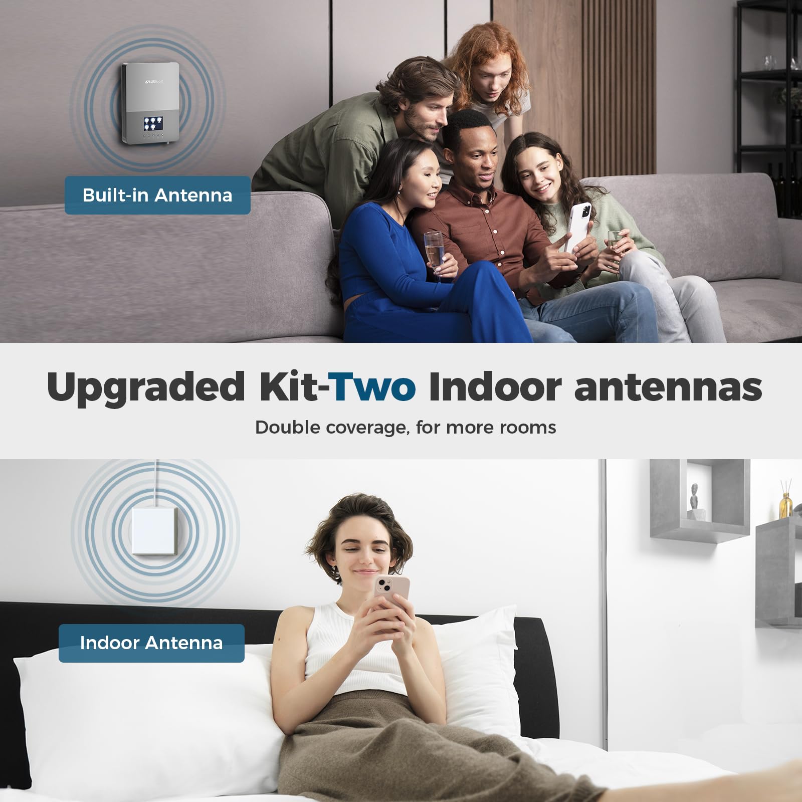 5G 4G LTE Cell Phone Signal Booster for Home - Covers 8000 Sq.Ft with 2 Indoor Antennas | Compatible with Verizon, AT&T & All US Carriers | FCC Approved HD LCD Display & Easy Installation | Perfect for Multi-Room Coverage & Weak Signal Areas