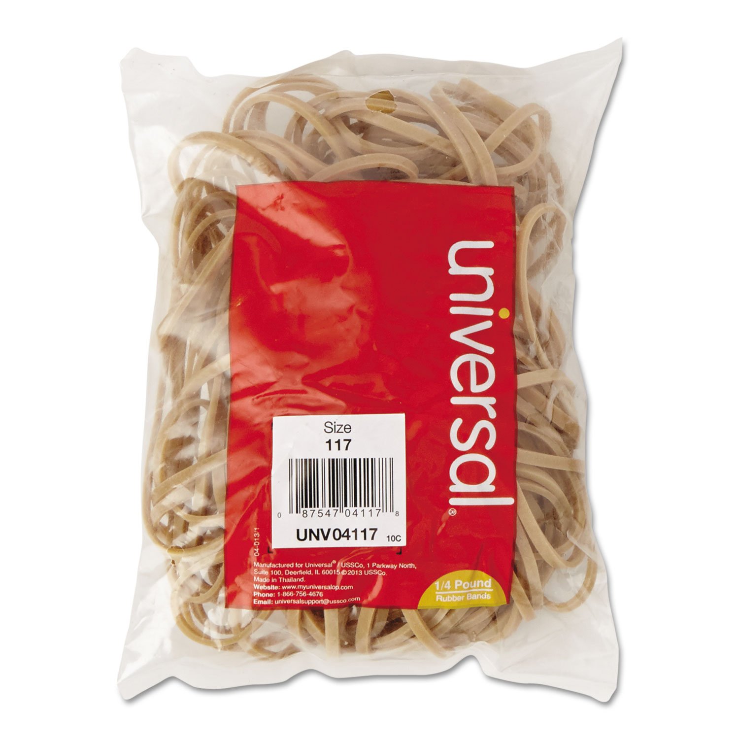 Universal 04117 Rubber Bands Size 117 (7 x 1/8 Inch) - 1/4lb Pack of 50 Bands for Office, School, Crafts & Home Organization | Heavy Duty Elastic Bands for Bundling, Securing & DIY Projects