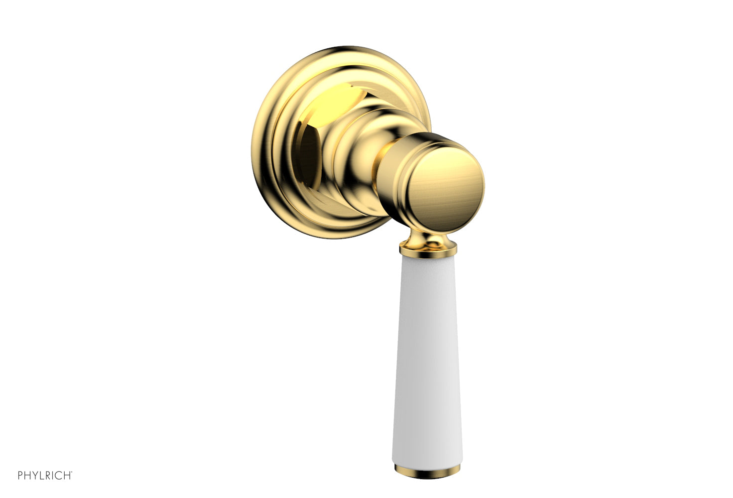 HEX TRADITIONAL/HENRI Volume Control Diverter Valve - Satin White Lever Handle (500-36) for Bathroom & Shower Fixtures