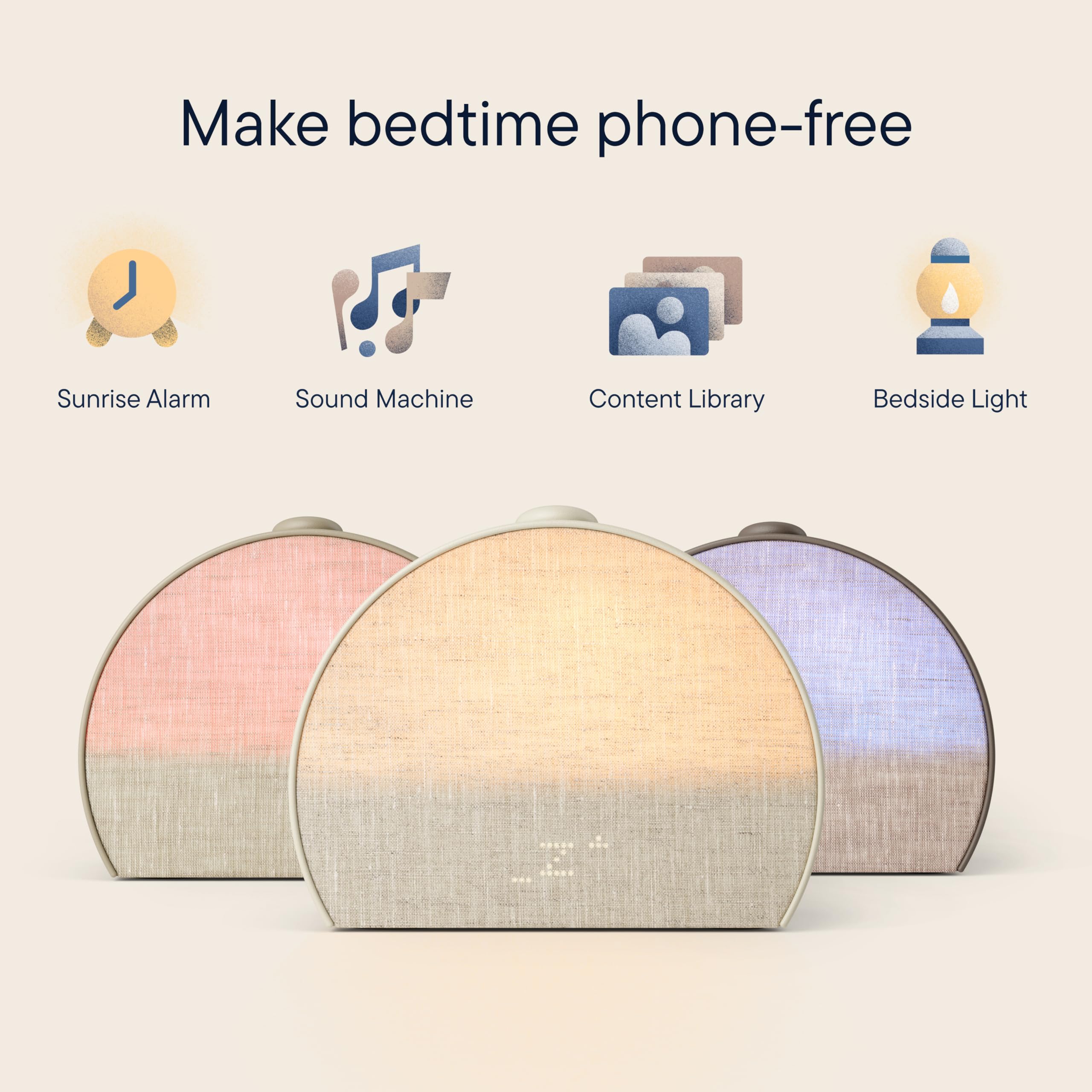 Hatch Restore 3 Smart Sunrise Alarm Clock with White Noise Sound Machine & Night Light (Cocoa) - Screen-Free Sleep Aid for Adults & Kids, Bedroom & Nursery Use