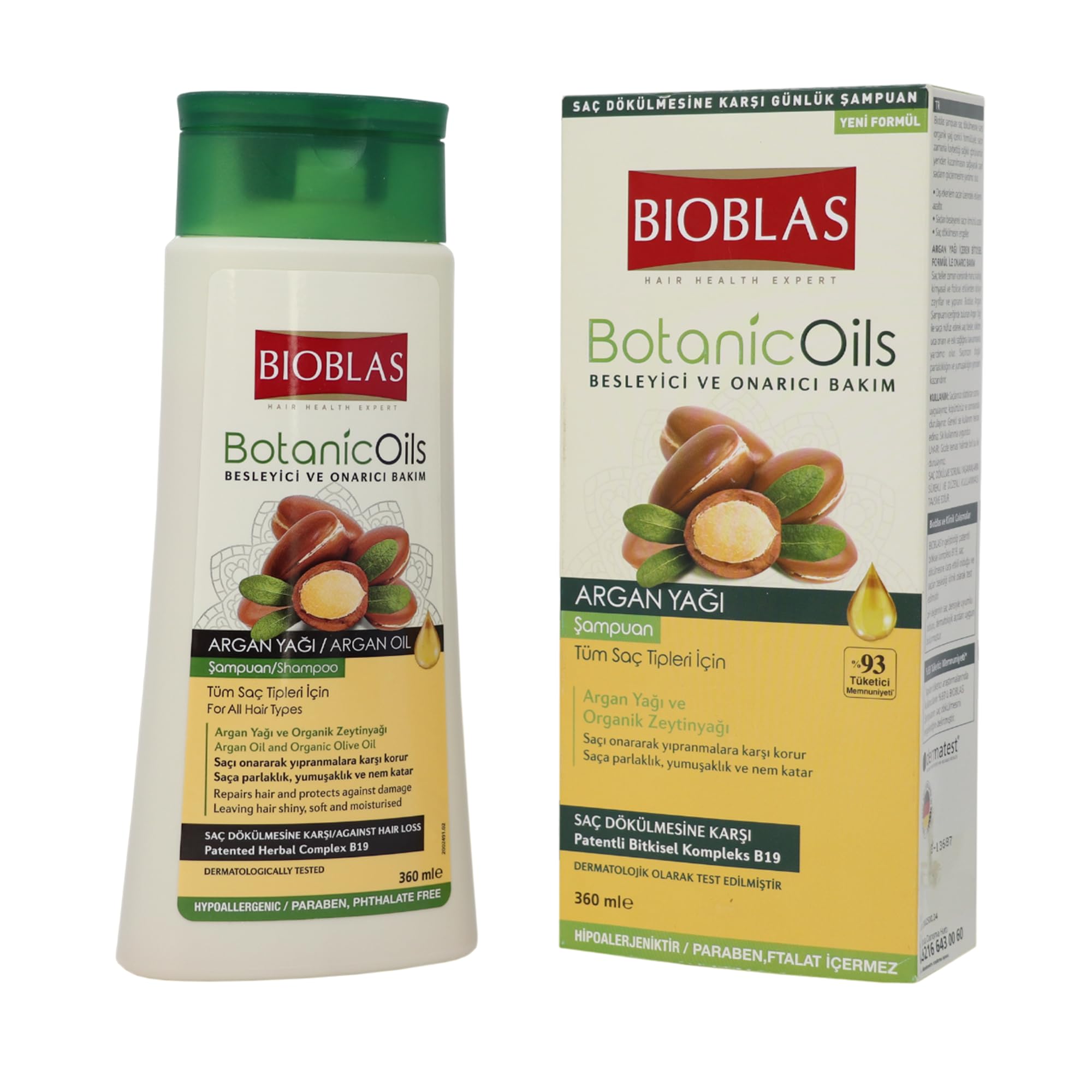Bioblas Argan Oil & Organic Olive Oil Hair Loss Shampoo for Men and Women - Dermatologist Tested Hypoallergenic Formula for Thinning Hair - 12 oz | Daily Use for Stronger, Healthier Hair at Home & Salon