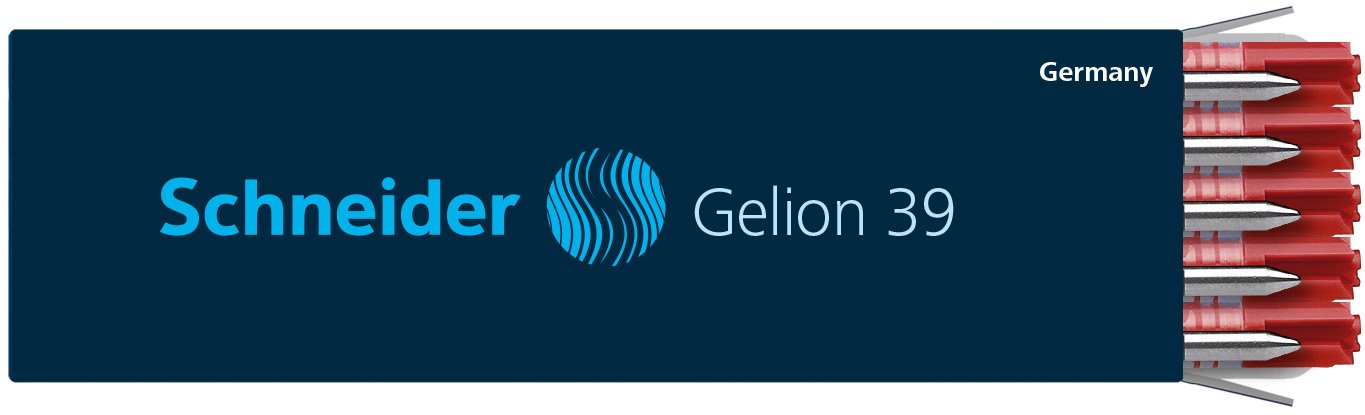 Schneider Gelion 39 Large-Capacity Refillable Gel Pen - ISO G2 Rollerball Pen with Smooth Ink Flow (Red) - Perfect for Office, School & Note Taking