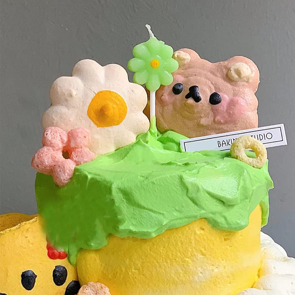 Flower Cake Candles - 10 Pack Floral Shaped Birthday Cake Topper Decorations for Wedding, Baby Shower & Party Celebrations