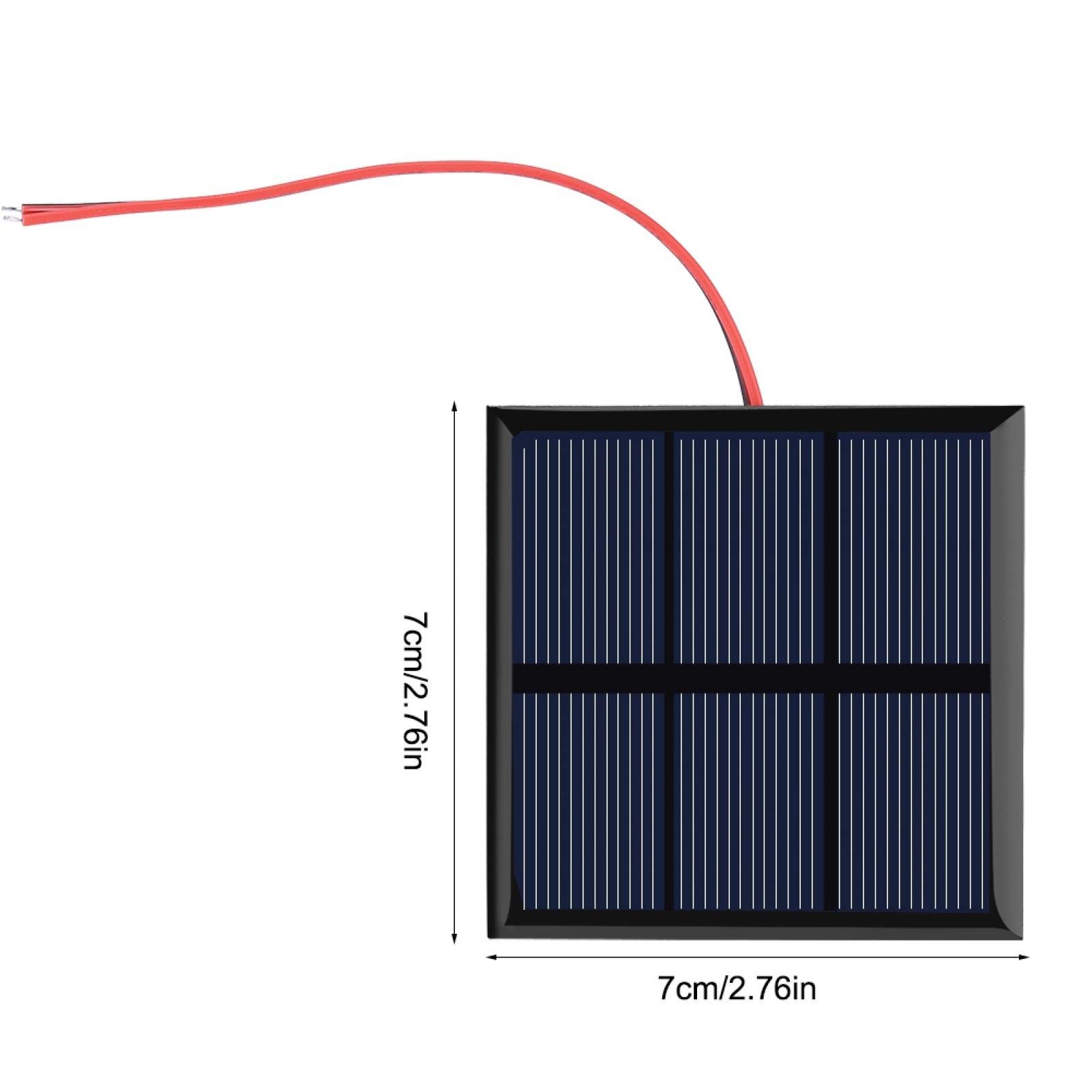Mini Solar Panel 0.7W 1.5V - Portable Polysilicon Solar Charger Module with Wires for DIY Projects, Solar Lights & 1.2V Battery Charging (70x70mm) - Perfect for Outdoor, Camping & Emergency Power Supply