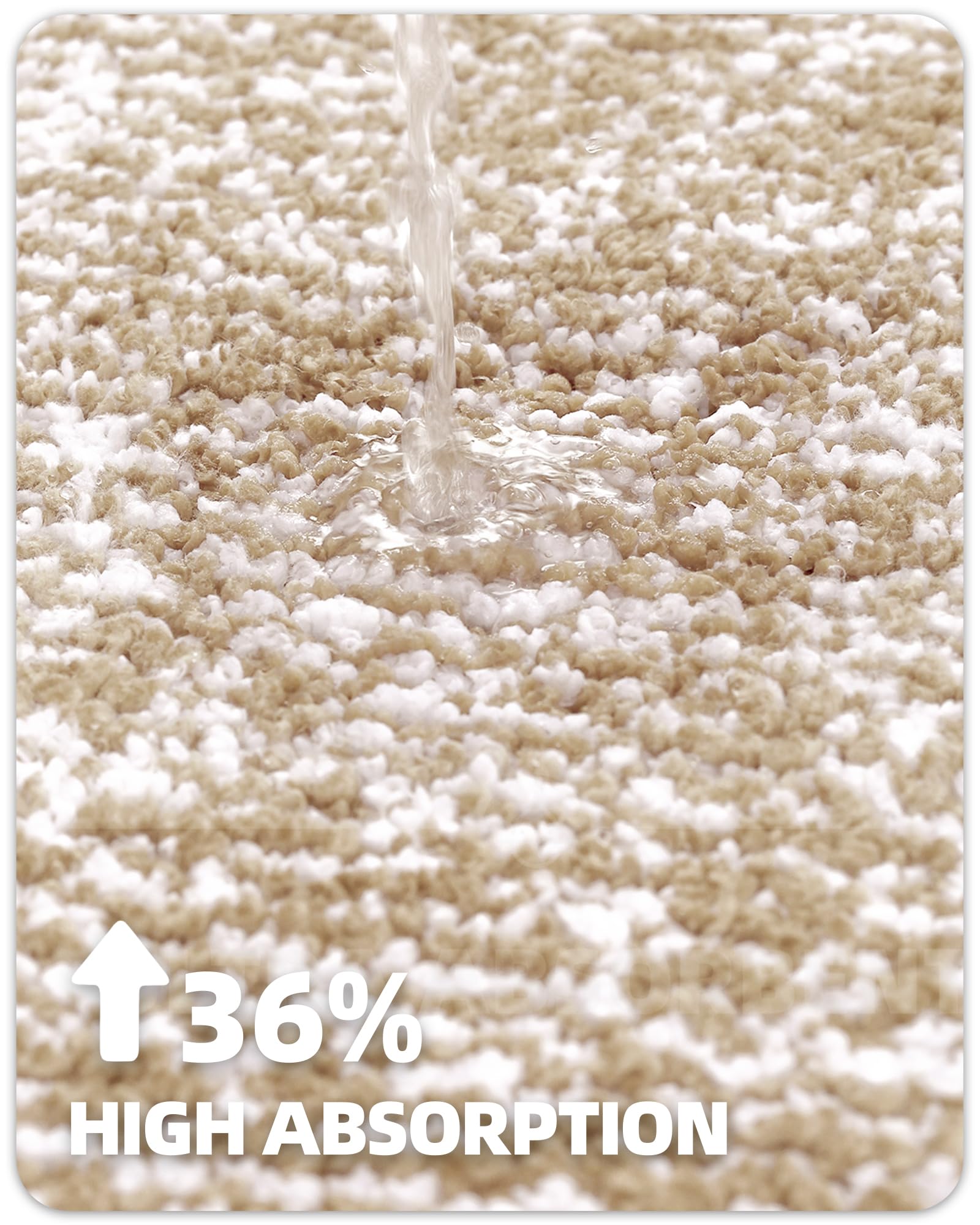 Non-Slip Beige & White Geometric Bath Mat 24