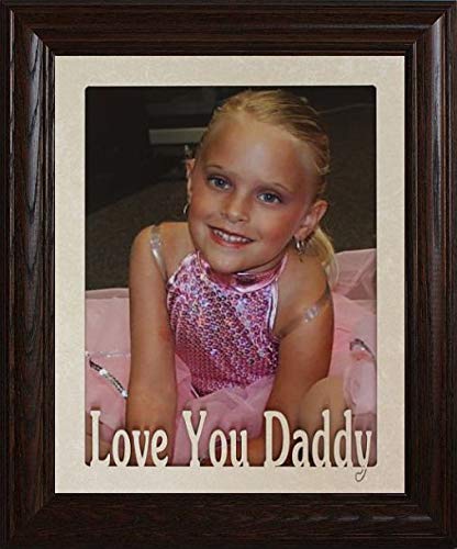 Personalized 8x10 Love You Daddy Portrait Photo Frame with Laser Engraved Name - Best Gift for Dad from Son or Daughter - Walnut Wood Frame for Father's Day, Birthday & Special Occasions