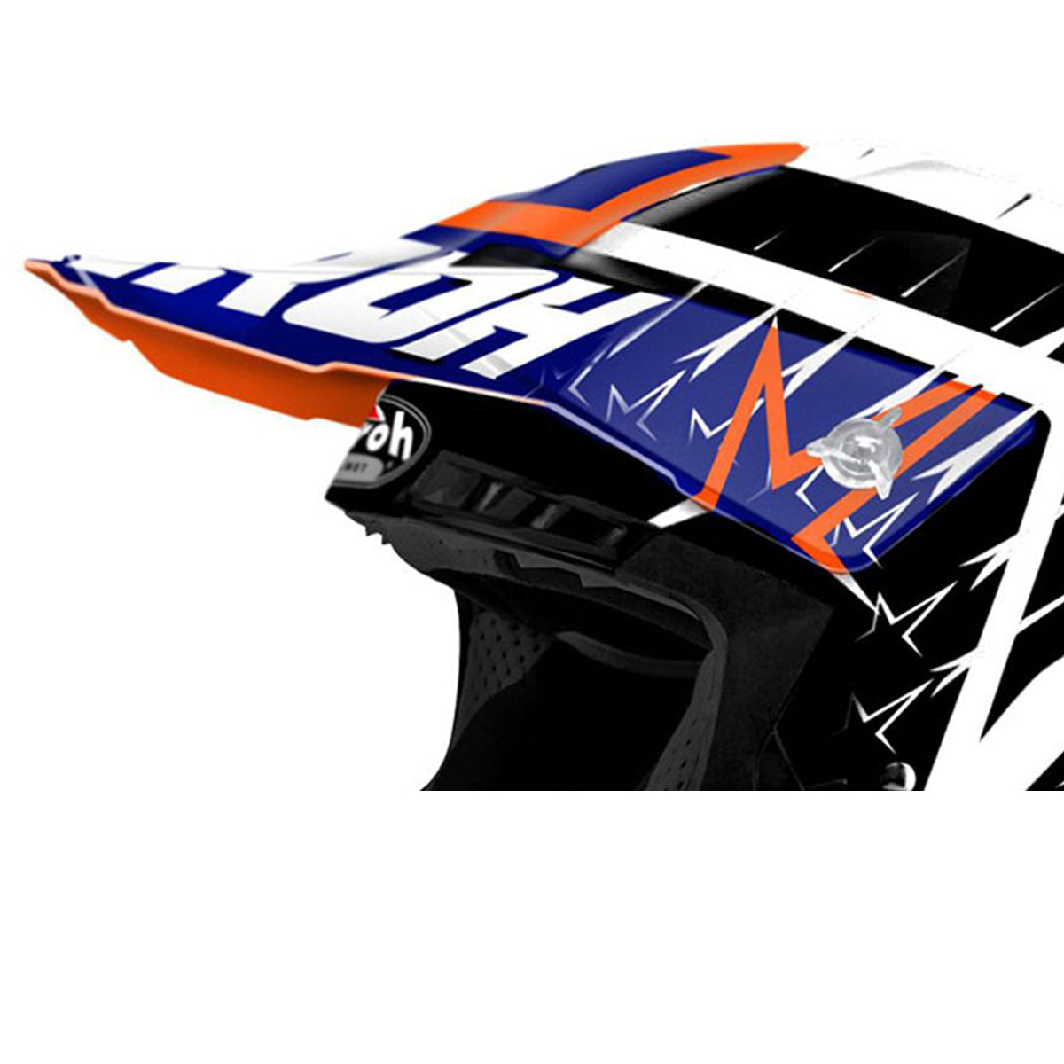 Airoh Peak Switch Startruck Blue Motorcycle Helmet - Lightweight & Durable Full Face Helmet for Off-Road Riding, Racing & Adventure Motorcycling
