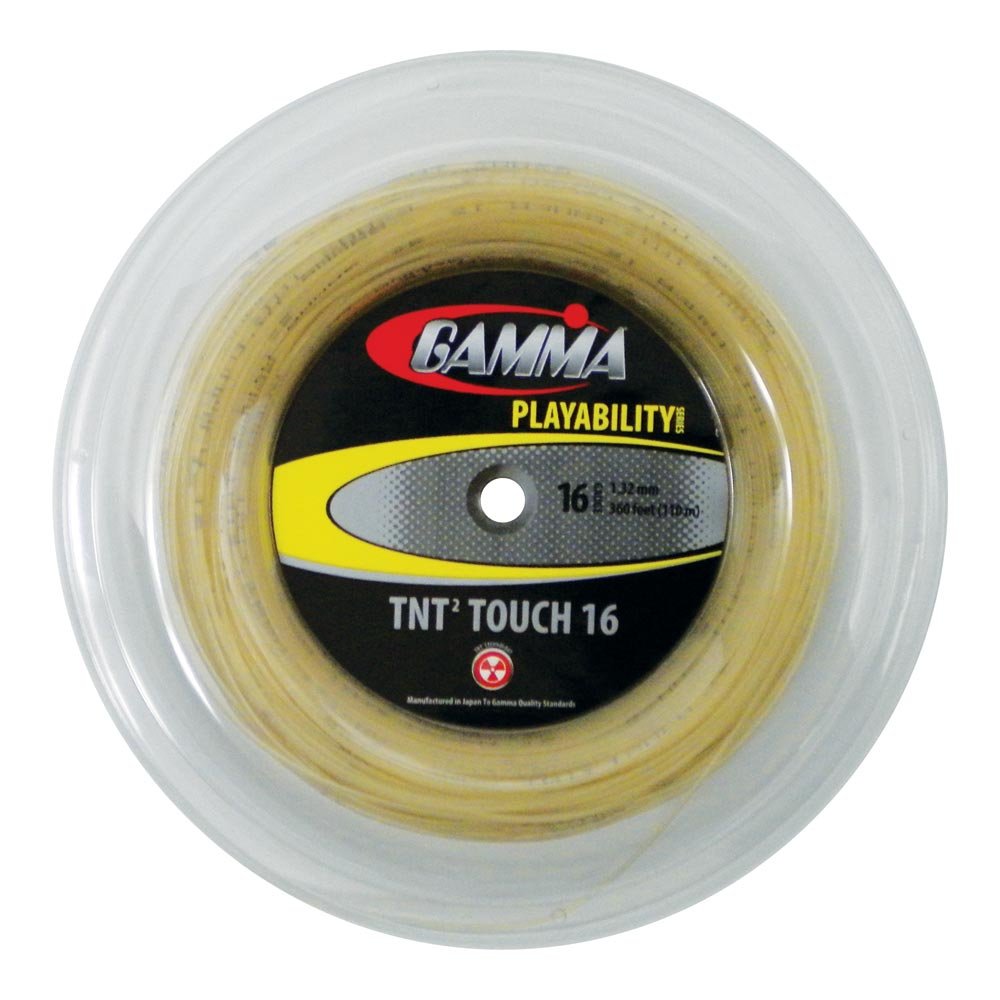 Gamma TNT2 Touch Reel String (16/1.32mm) - Premium Tennis String for Enhanced Control & Spin | Perfect for Competitive Play & Training Sessions