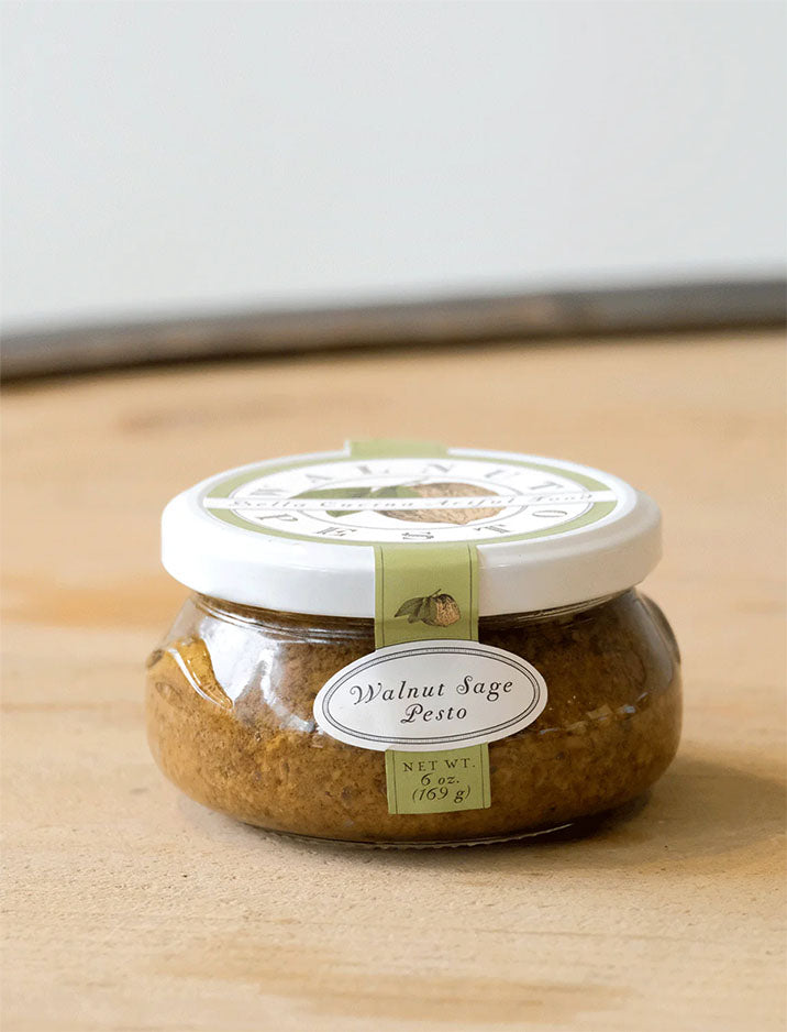 Organic Walnut Sage Pesto Sauce - Vegan, Gluten-Free Basil Pesto Spread for Pasta, Pizza & Sandwiches | Gourmet Italian Herb Sauce for Cooking & Meal Prep