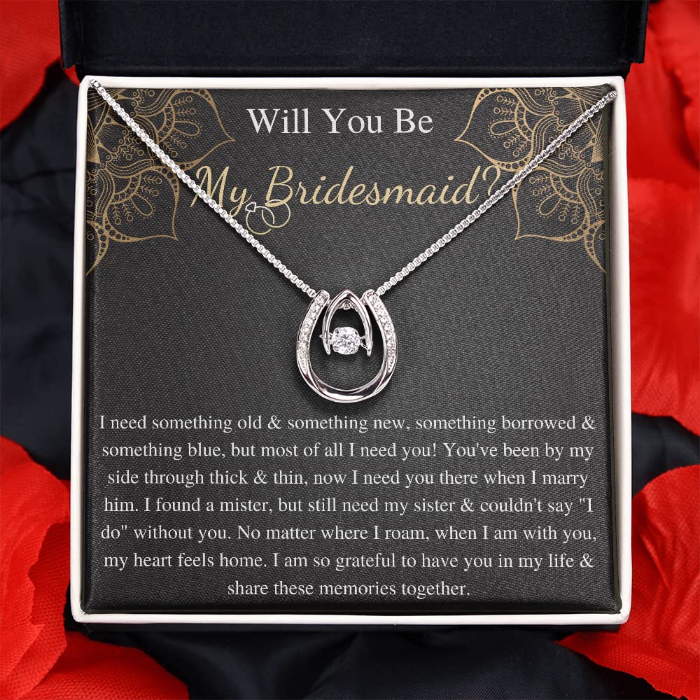 Bridesmaid Necklace Gift - Proposal & Thank You Jewelry for Wedding
