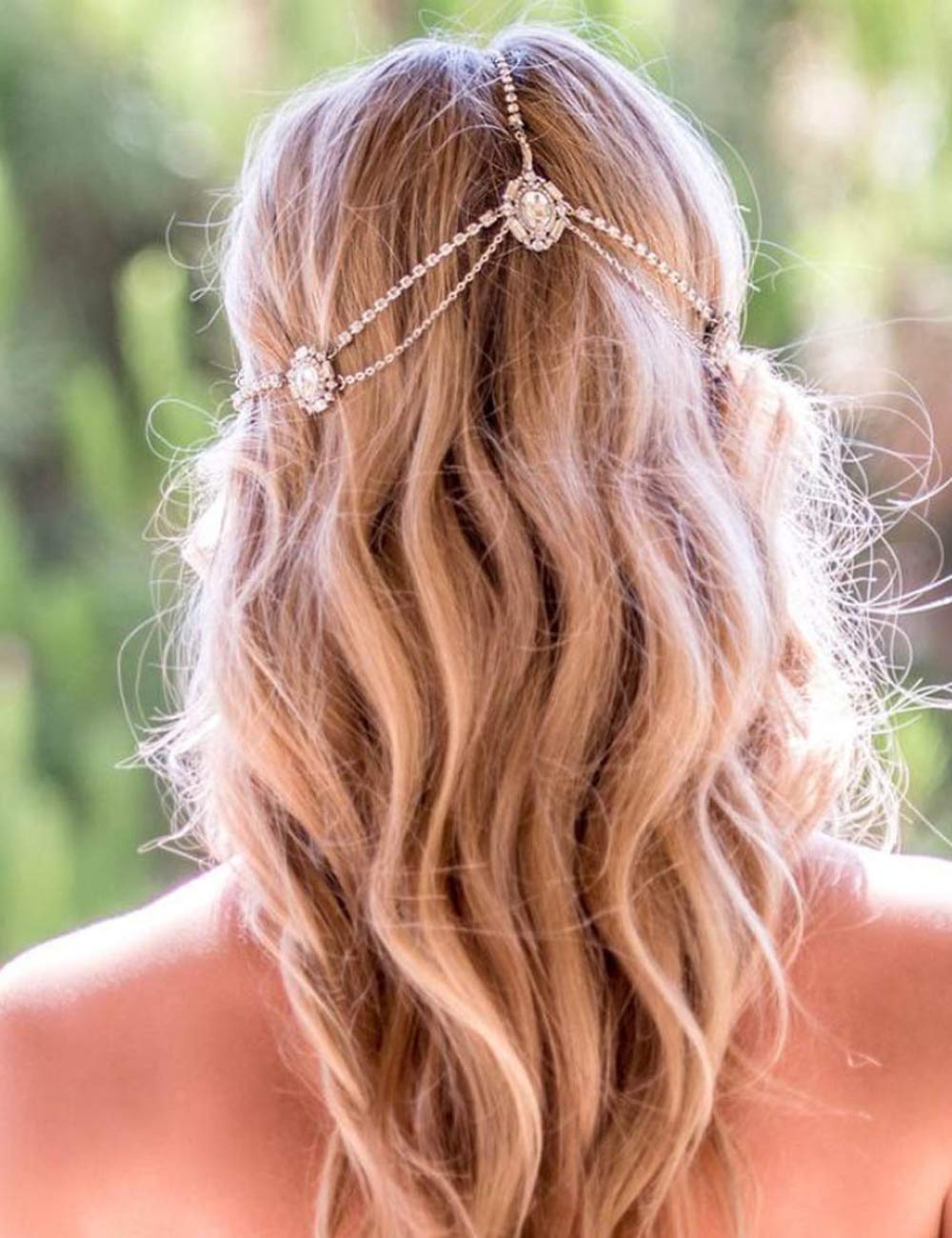 Missgrace Women's Bohemian Rhinestone Head Chain - Elegant Bridal Hair Accessories for Weddings, Parties & Special Occasions