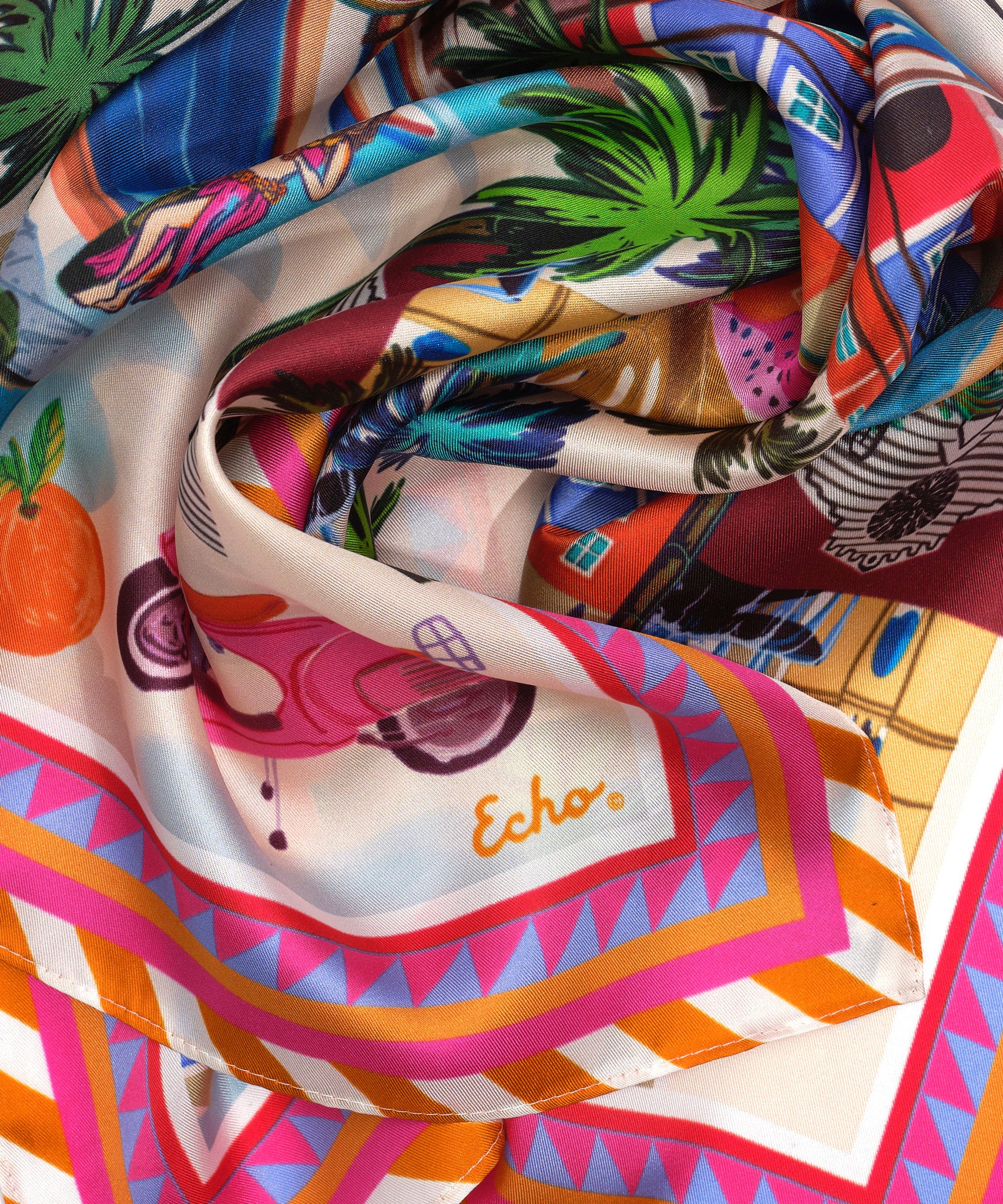 Positano Silk Bandana Scarf - Lightweight & Soft Fashion Accessory for Women & Men - Perfect for Travel, Beach, Hair Styling & Outfit Accessorizing