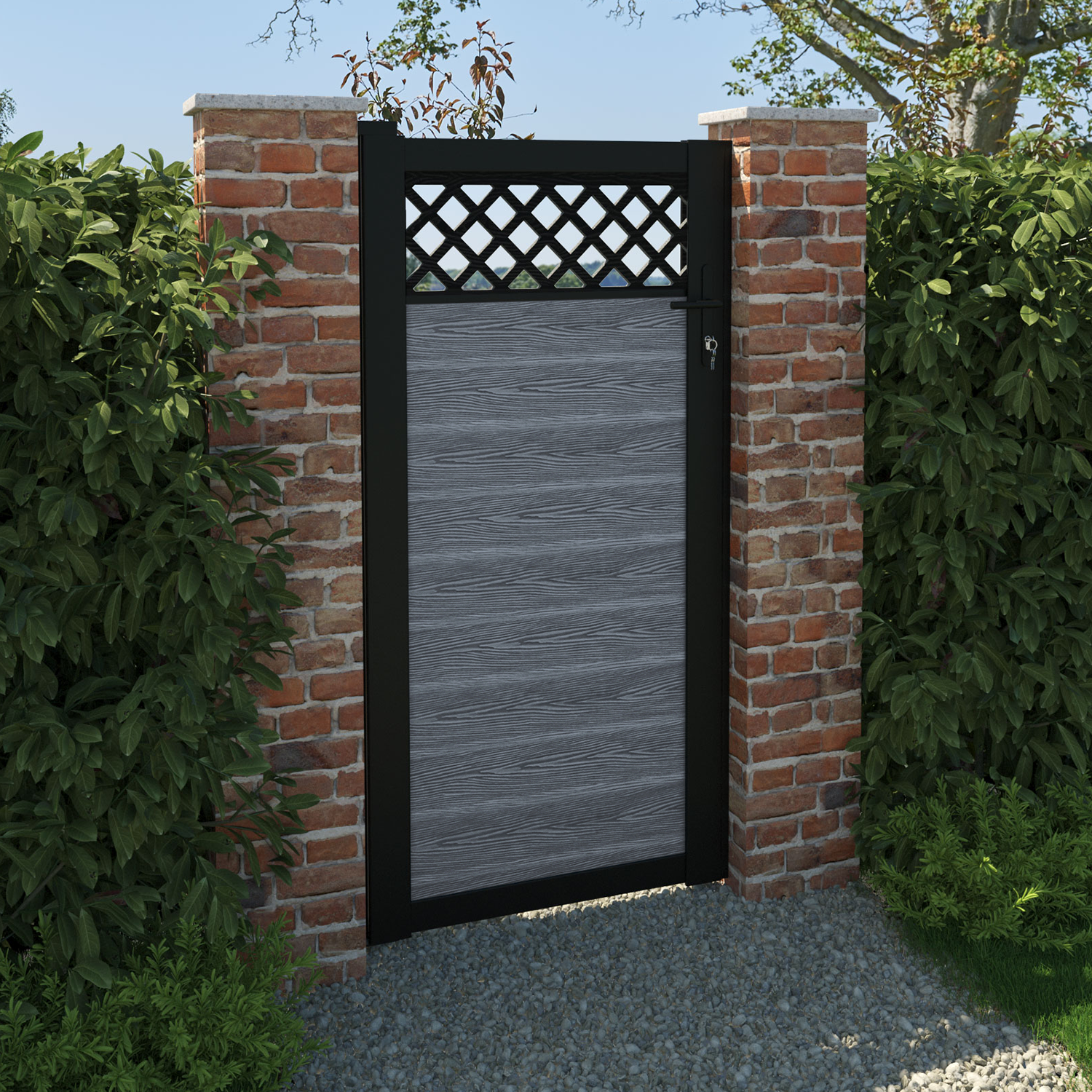 Classic Hive Pedestrian Gate - Anthracite Black Steel Fence Gate for Garden, Yard, and Driveway Security | Durable Outdoor Entryway Solution