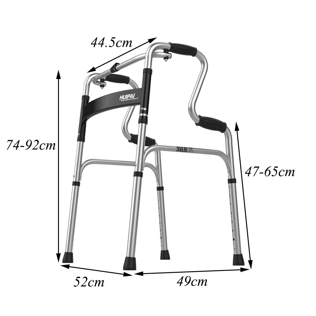 Lightweight Adjustable Folding Aluminum Walking Frame for Seniors & Disabled - Multi-Function Mobility Aid for Indoor/Outdoor Use