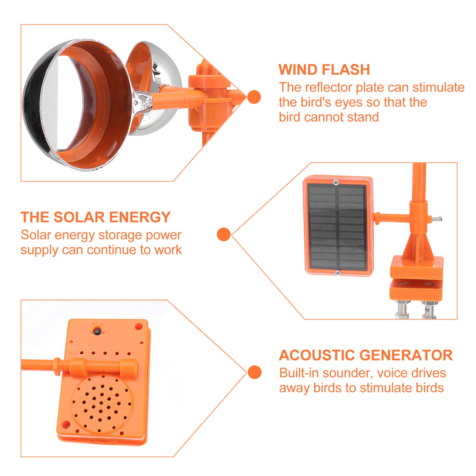 Solar Bird Deterrent Spinners - Garden & Farm Pest Control