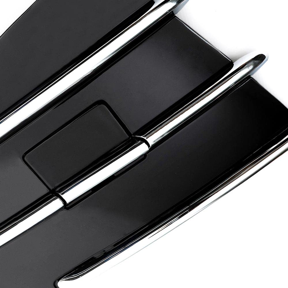 3Pcs Chrome & Black Front Bumper Lower Grille Fog Light Covers Compatible with Ford Escape/Kuga 2013-2016 | Durable Triangle Grill Cover for Enhanced Style & Protection | Perfect for Off-Roading, Car Shows & Daily Driving