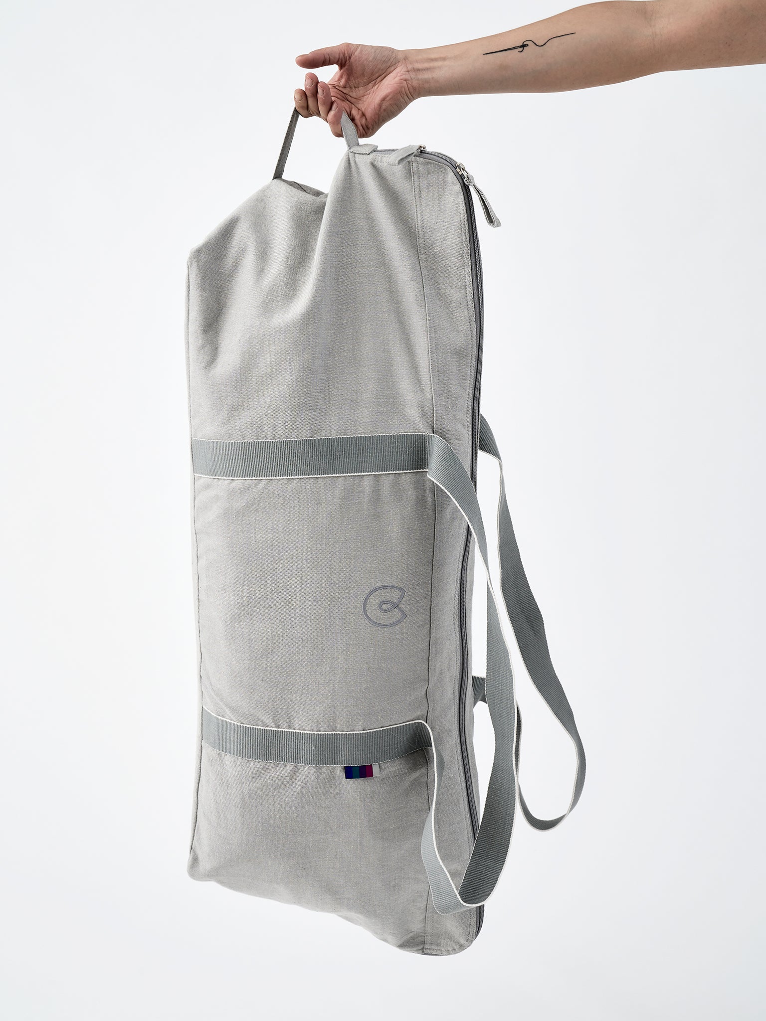 Yogamatters Organic Cotton Carry All Kit Bag - Grey Ice | Eco-Friendly Yoga & Gym Tote for Workouts, Travel & Everyday Use