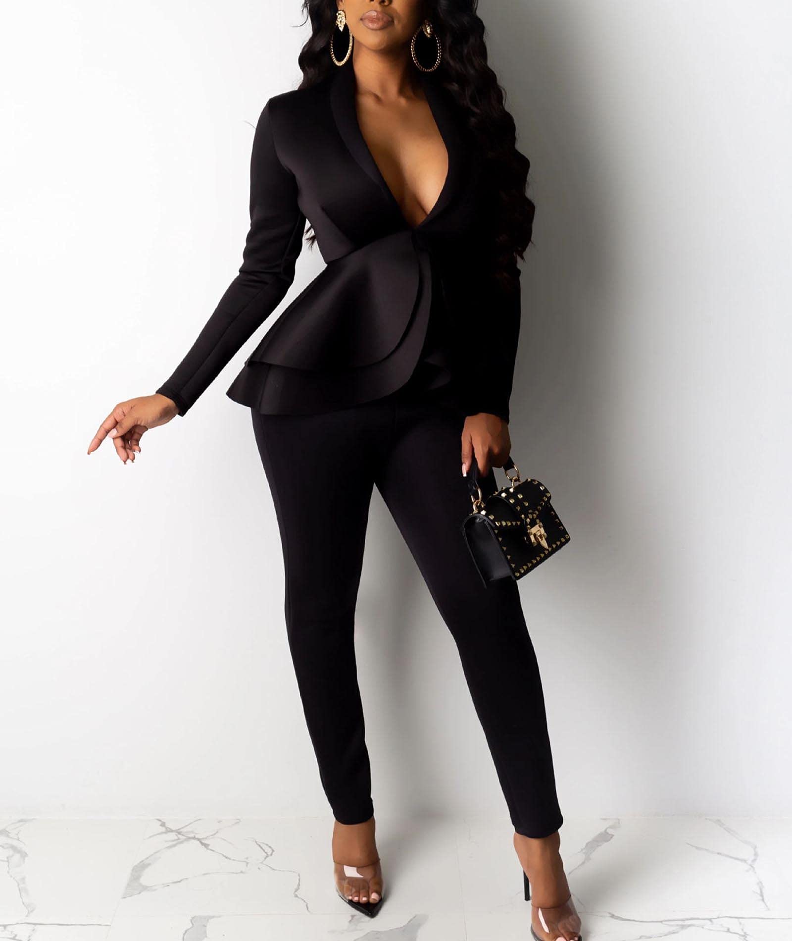 Sexyshine Women's 2-Piece Blazer & Pants Set for Work & Party