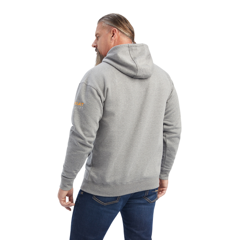Rebar Workman Hoodie - Heavy Duty Heather Grey Pullover for Construction & Outdoor Work | Durable Workwear for Builders & Contractors