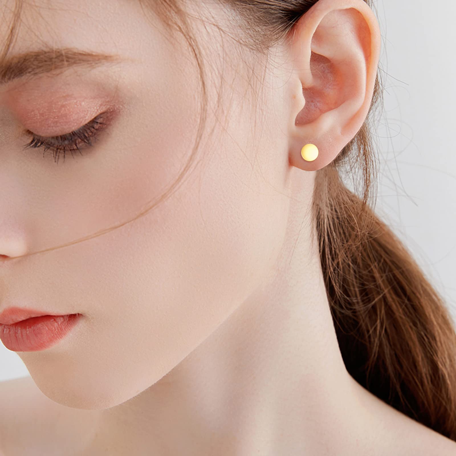 14K Yellow Gold Dot Stud Earrings for Women - Classic Minimalist Post Earrings - Perfect Christmas Gift, Birthday Present & Everyday Jewelry (Ideal for Work, Parties & Special Occasions)