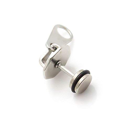 Xusamss Punk Body Piercing Stainless Steel Zipper Stud Earrings for Men & Women - Gothic Fashion Jewelry for Concerts, Parties & Alternative Style
