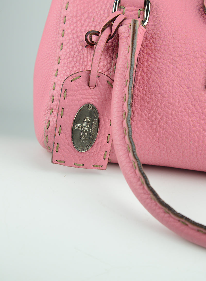 Fendi Selleria Leather Handbag in Pink - Luxury Women's Crossbody Bag for Work, Travel & Everyday Use
