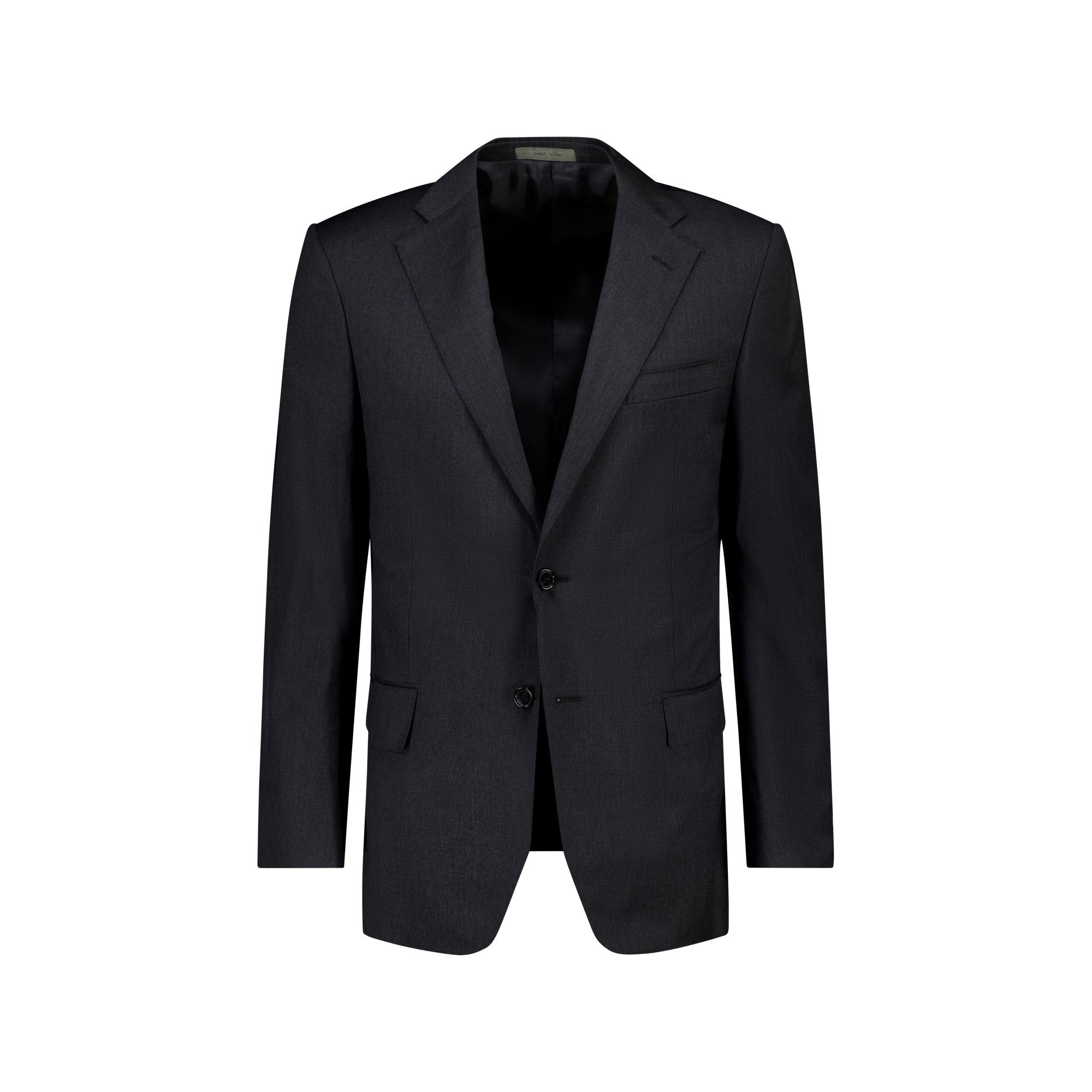 Premium Men's Charcoal Wool Suit by CORNELIANI - Classic Plain Leader Design for Business, Office & Formal Events