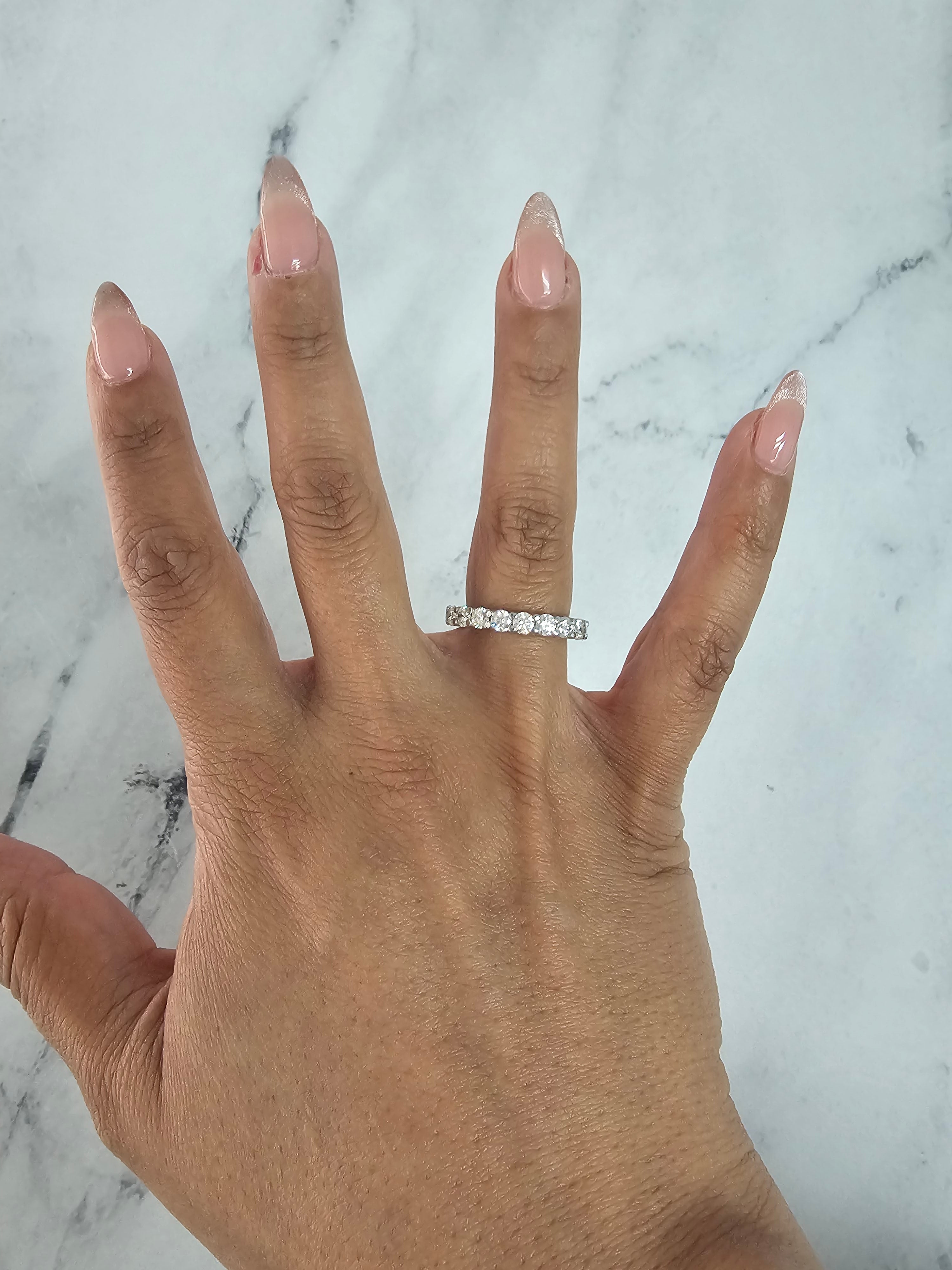 14K White Gold Diamond Eternity Band Ring for Women - Perfect for Weddings, Anniversaries & Special Occasions