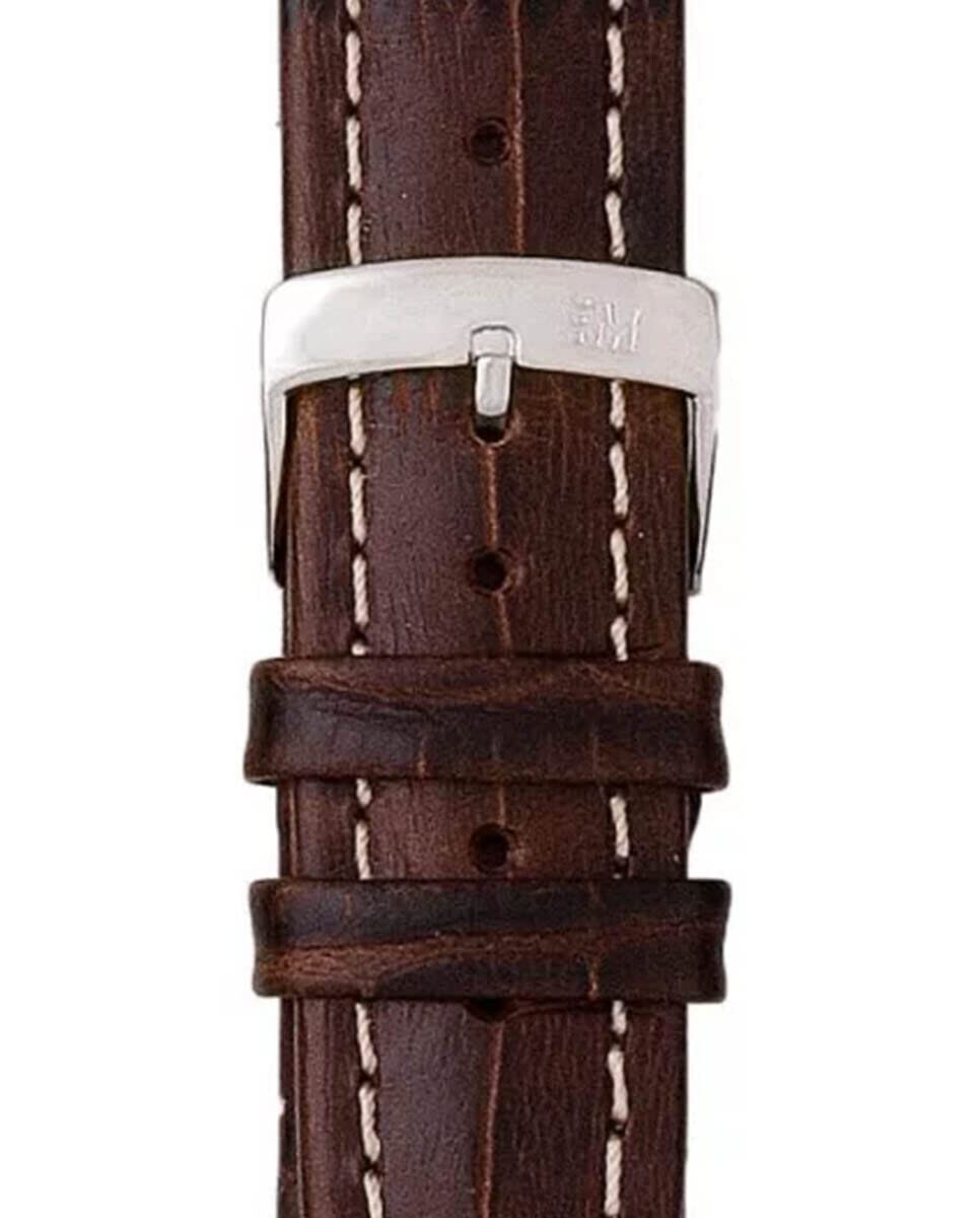 Vintage Calf Leather Watch Strap with Chrome Buckle - 1930 Collection for Dress Watches