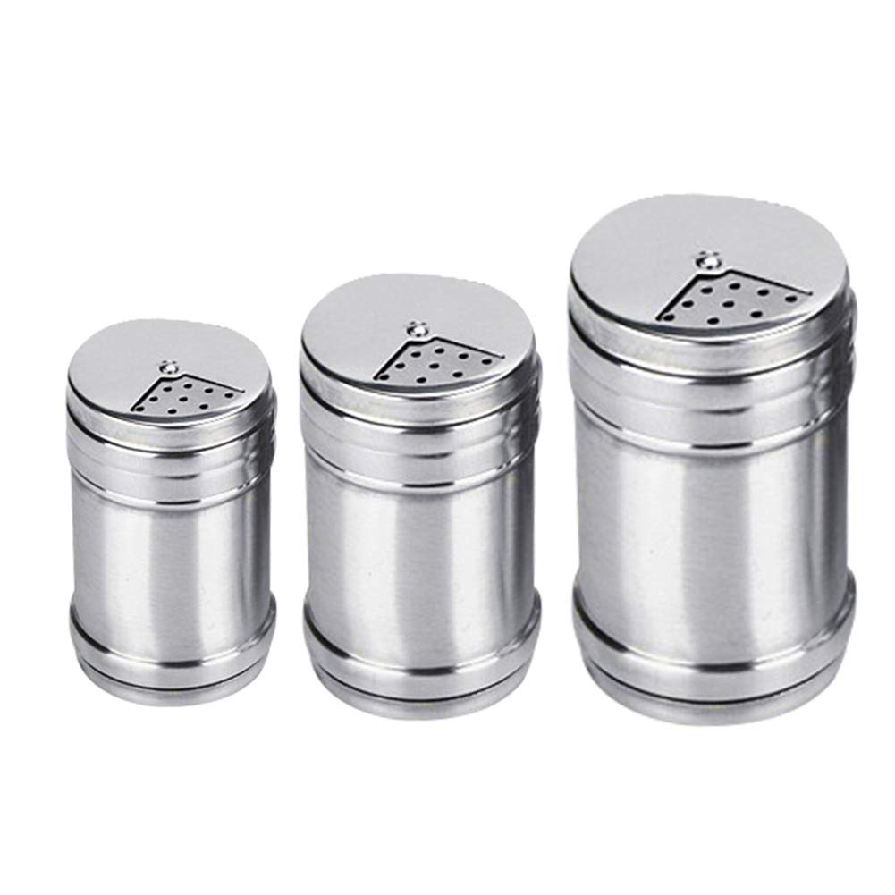 Premium Stainless Steel Salt and Pepper Shaker Set - 2 Pack Reusable Spice Dispenser Bottles with Adjustable Holes for Kitchen, Camping, Picnic & Travel - Durable Condiment Containers for Home & Outdoor Use