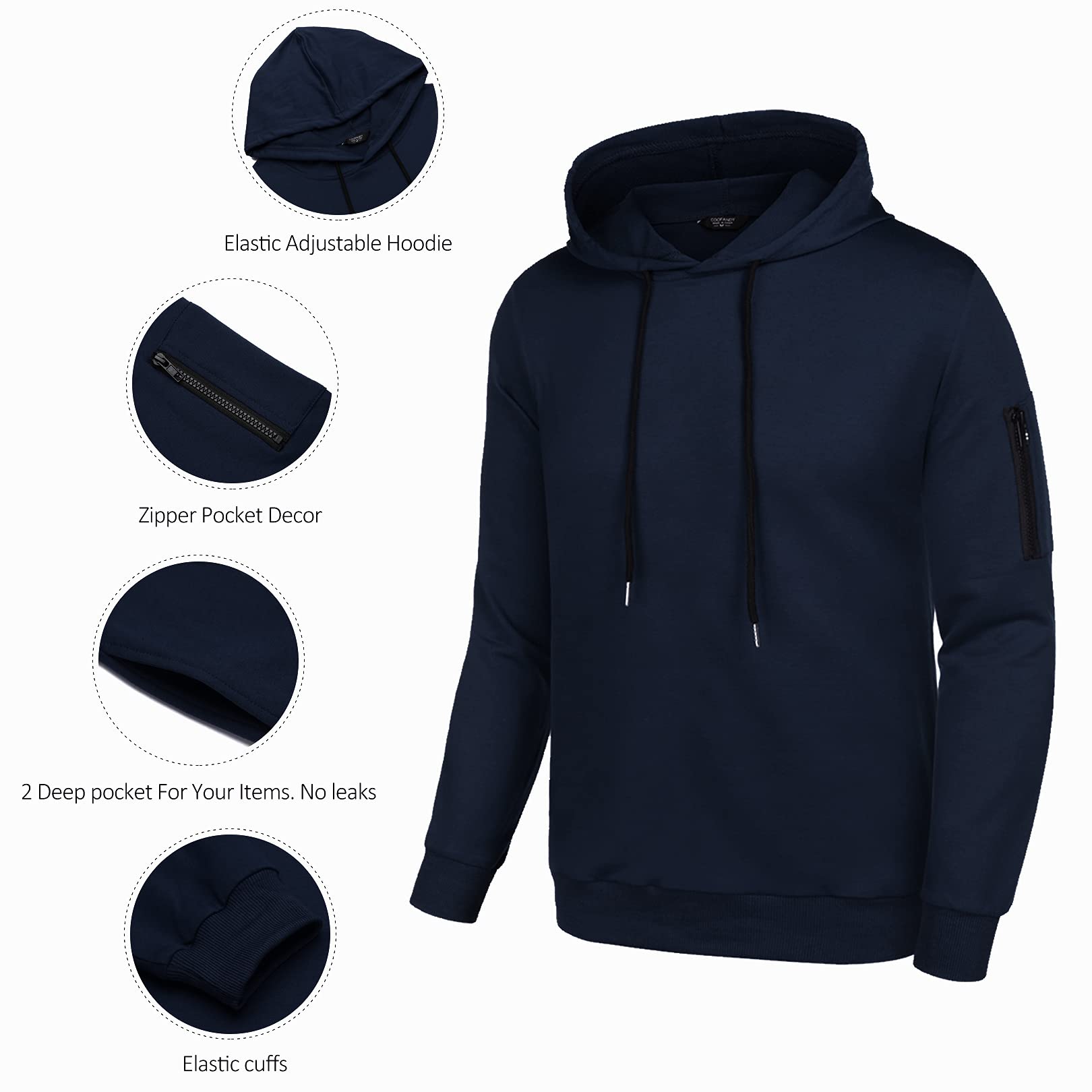COOFANDY Men's 2-Piece Hooded Tracksuit Set - Athletic Sweatsuit for Running, Jogging & Gym Workouts | Casual Sportswear for Men | Perfect for Workouts, Lounge Wear & Outdoor Activities