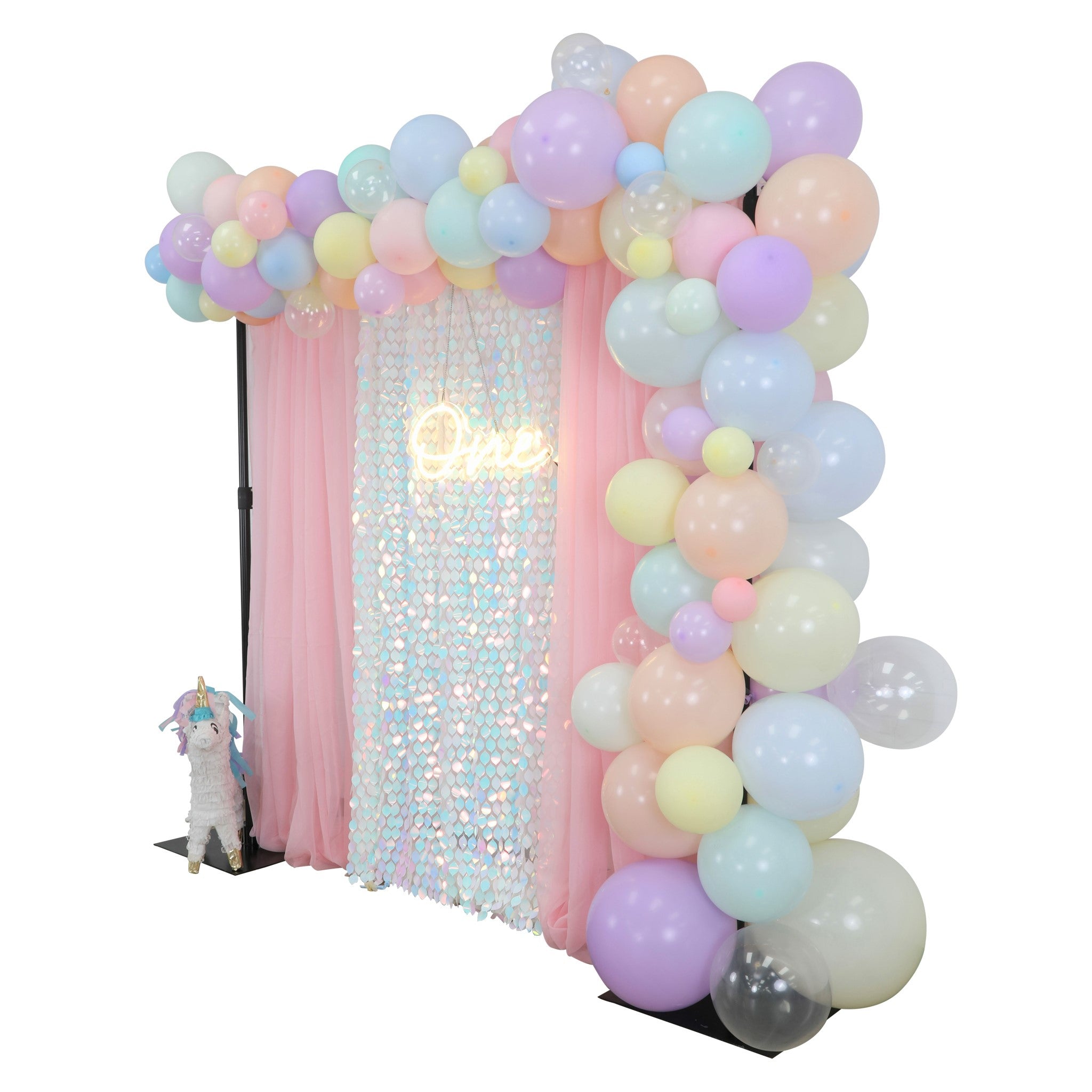 10ft x 52in Iridescent White Leaf Payette Sequin Drape Backdrop Panel for Wedding, Party & Photo Booth Decorations