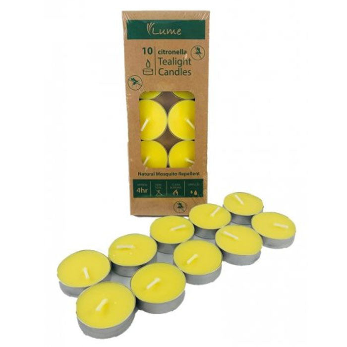 Natural Citronella Tealight Candles - 4 Hour Burn Time, Mosquito Repellent Outdoor Candles for Patio, Garden, Camping & Picnic Use