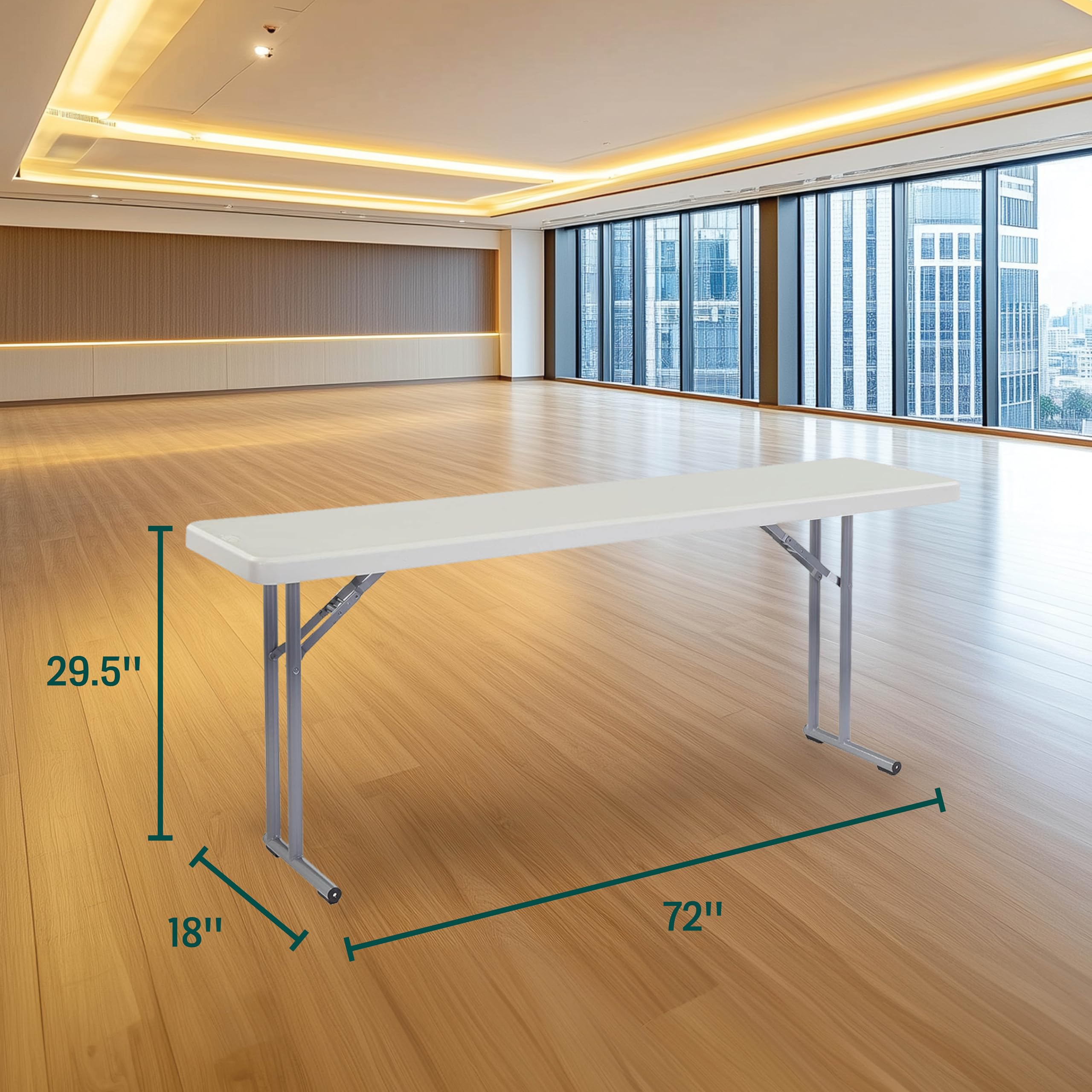 National Public Seating 18x72 Inch Heavy Duty Folding Table - Portable & Durable Speckled Gray Conference Table for Office, Training Rooms, Events - Lightweight Foldable Indoor/Outdoor Use - Perfect for Seminars, Meetings & Outdoor Gatherings