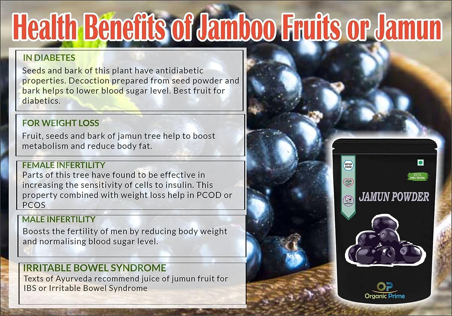 Organic Jamun Seeds Powder for Diabetes Control & Blood Sugar Balance | 100g Natural Jambolan Supplement | Supports Healthy Glucose Levels - Perfect for Herbal Teas, Smoothies & Ayurvedic Remedies