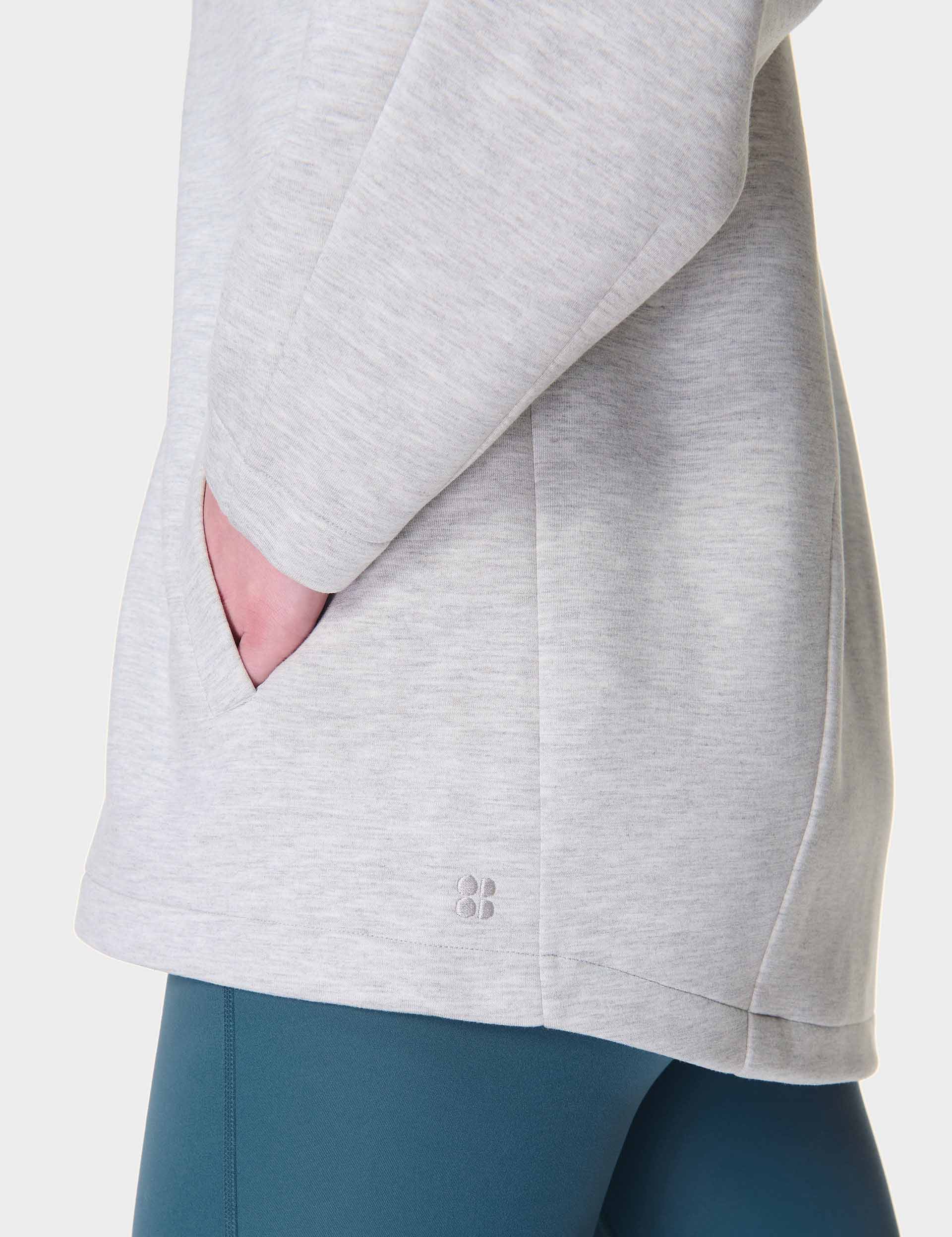 Wind Down Zip Up Hoody - Ice Grey Marl | Cozy Fleece Pullover for Men & Women | Perfect for Casual Wear, Lounging & Outdoor Activities