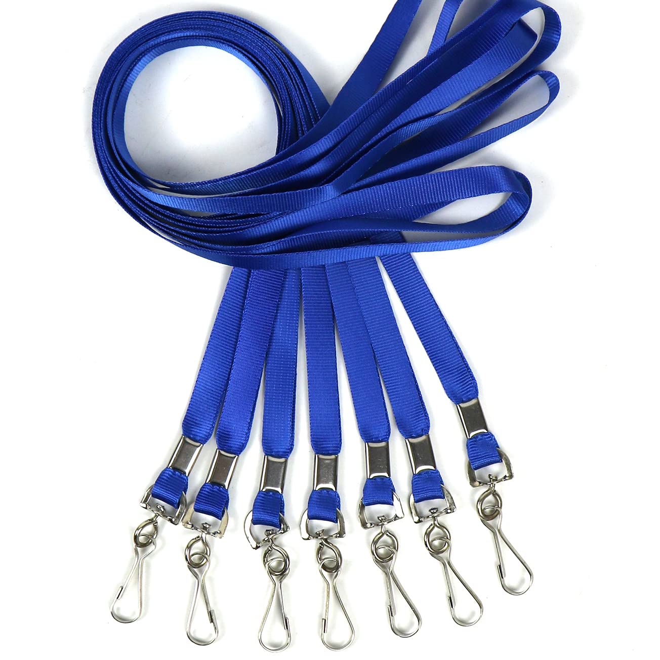 50-Pack Flat ID Badge Lanyards with Swivel J-Hooks for Work & Cruises