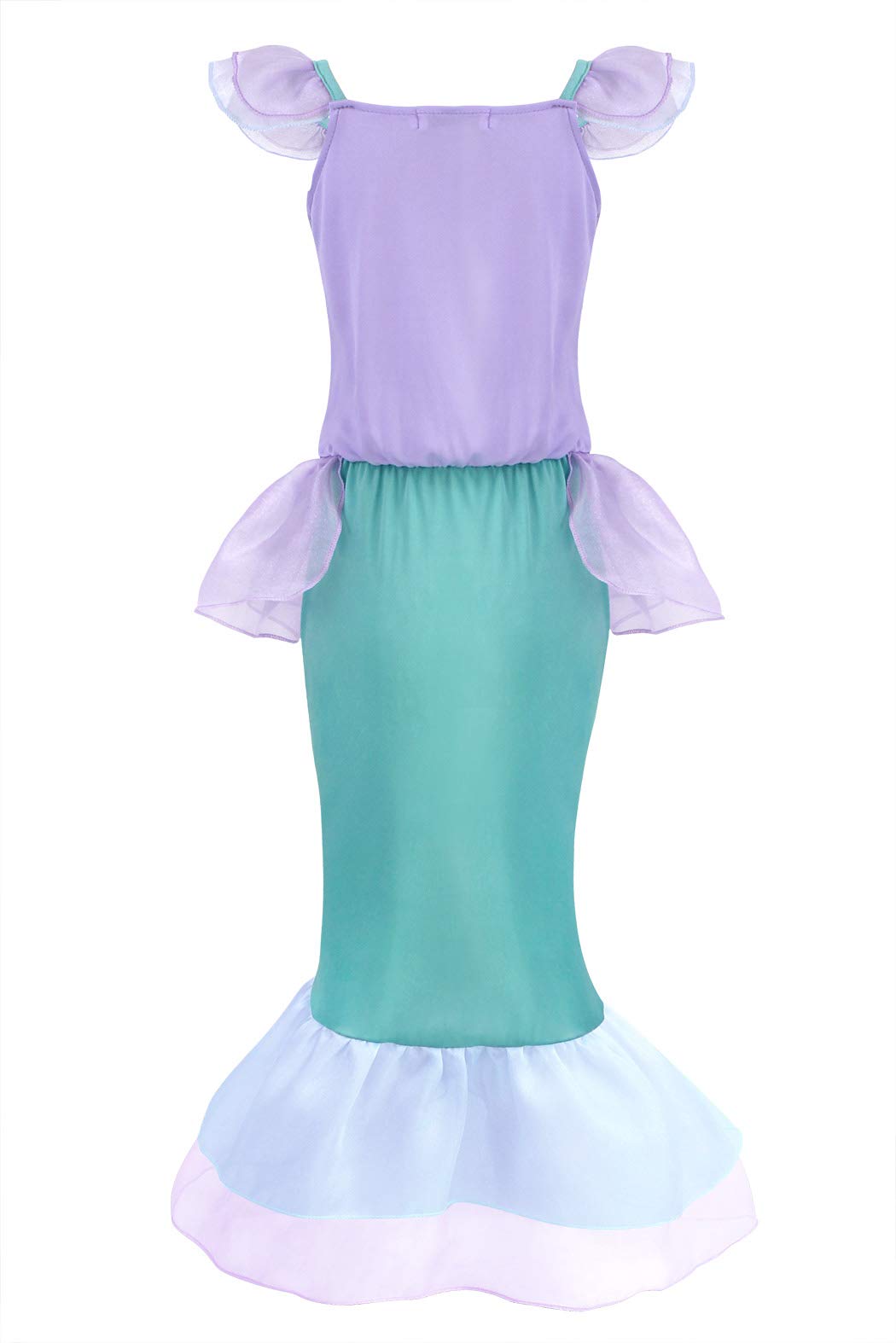 AmzBarley Little Girls Mermaid Costume Set - Princess Birthday Party Dress with Accessories | Perfect for Halloween, Christmas & Dress-Up Play
