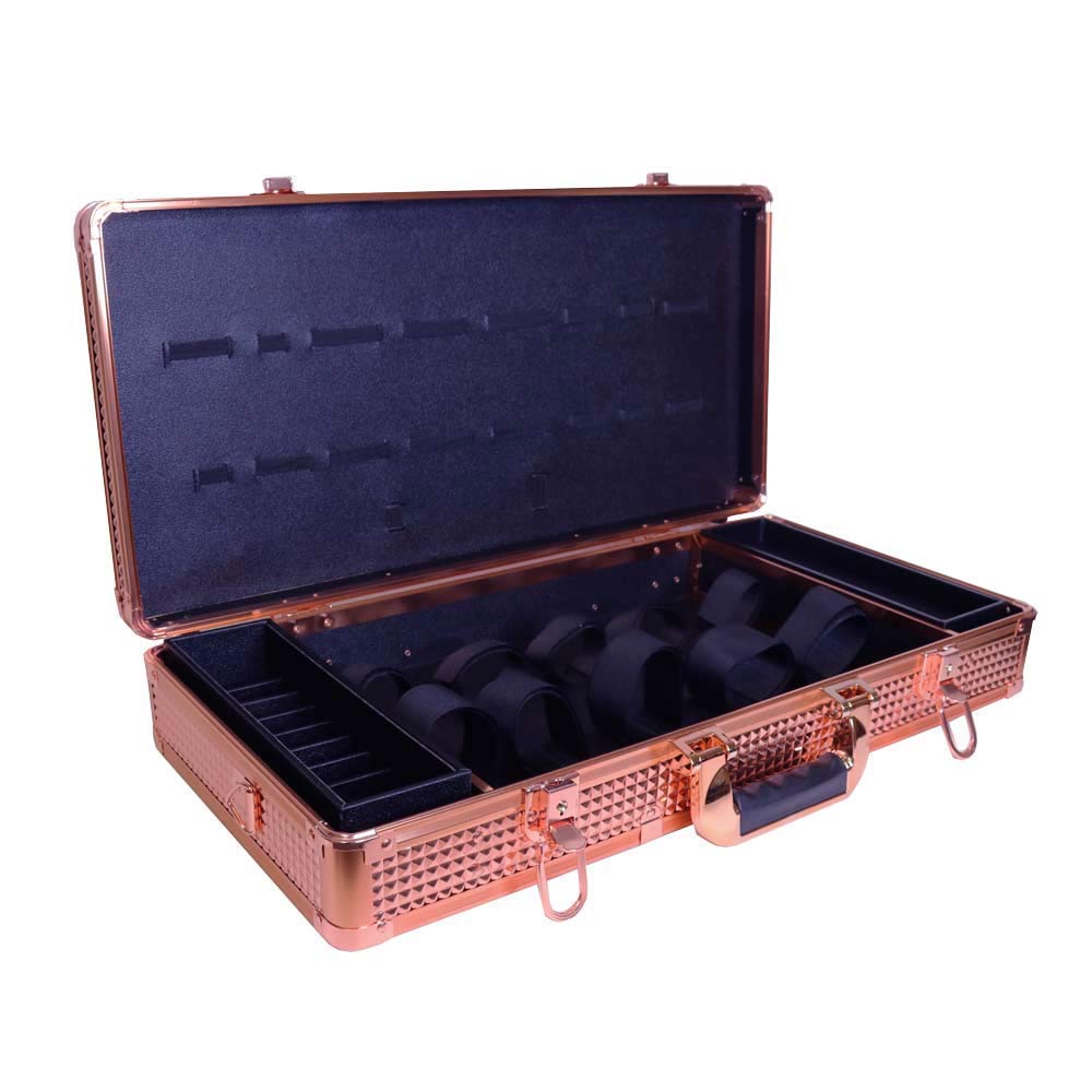 Stylish Rose Gold Barber Case for Men & Women - Perfect for Travel, Salon, and Home Haircut Kits