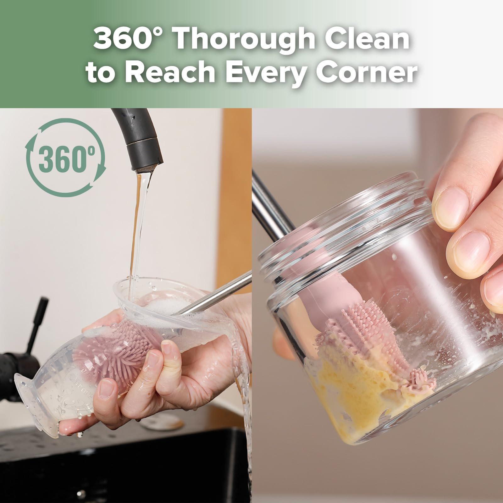 Haakaa Silicone Brush - Soft Bristles for Breast Pumps, Baby Bottles & More - Home & Travel Use