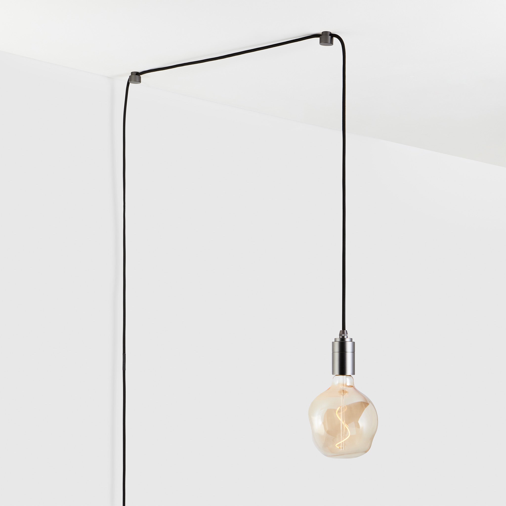 Voronoi Plug-In Pendant Light - Modern Graphite Finish for Living Room, Bedroom & Dining Room Lighting