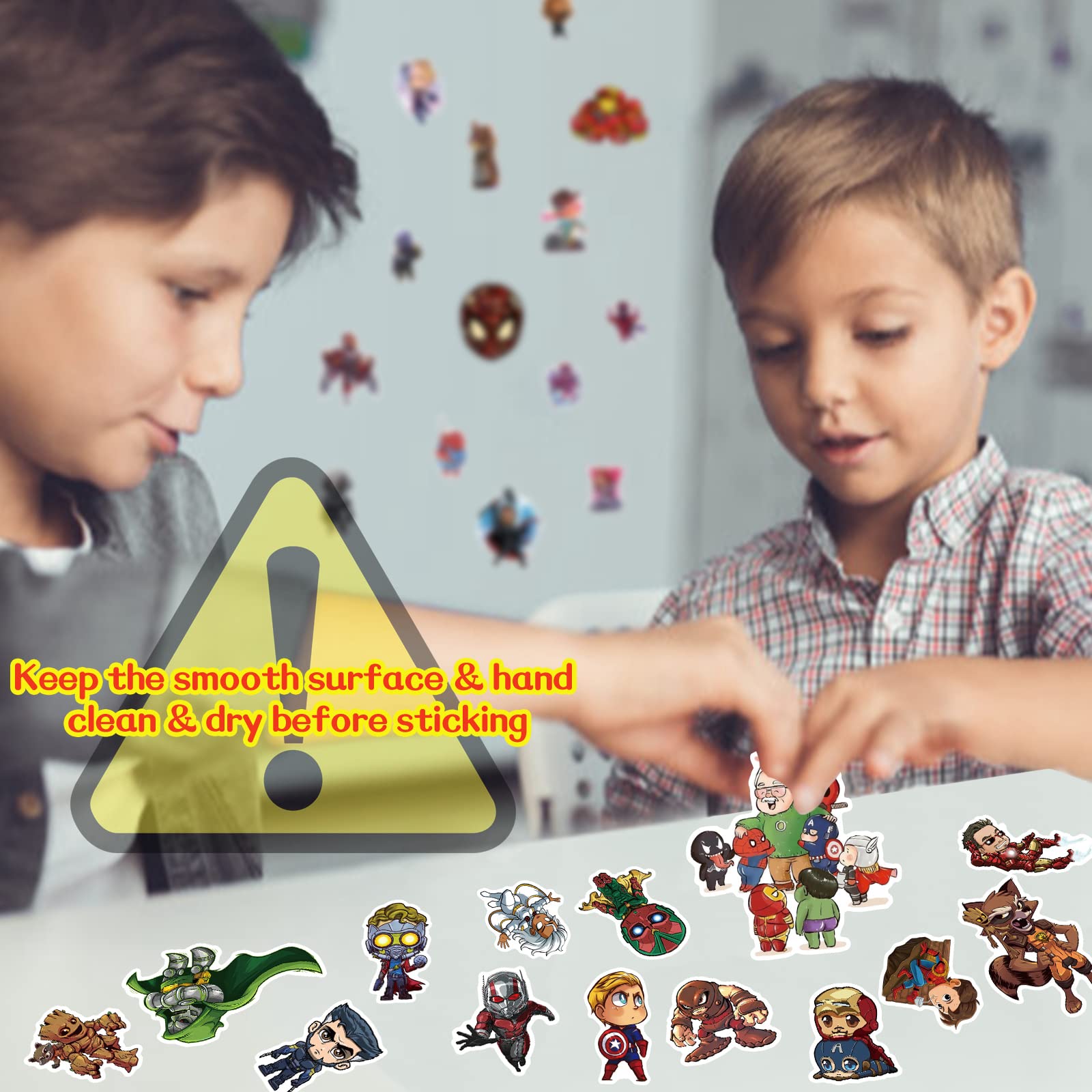 130pcs Waterproof Superhero Stickers for Water Bottles, Laptops & Skateboards - Cute Comic Legends Vinyl Decals for Kids, Teens & Adults - Perfect for Party Supplies, Luggage & DIY Crafts