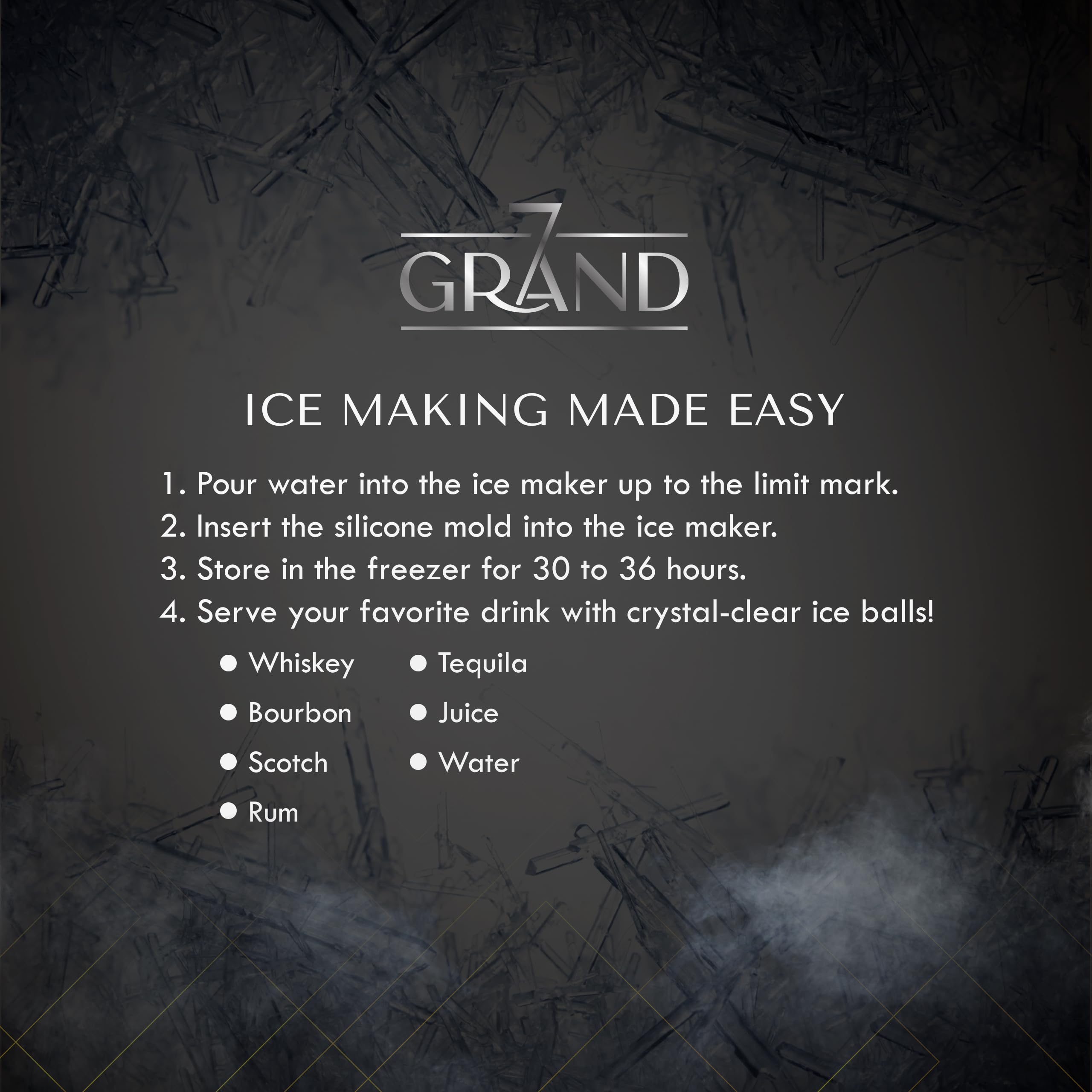 4 Piece Crystal Clear Ice Cube Maker Set - Large Round Ice Ball Mold for Cocktails & Whiskey - Premium Silicone Sphere Ice Trays with Lid - Freezer Safe, BPA-Free, Reusable - Perfect for Home Bars, Parties & Gifts