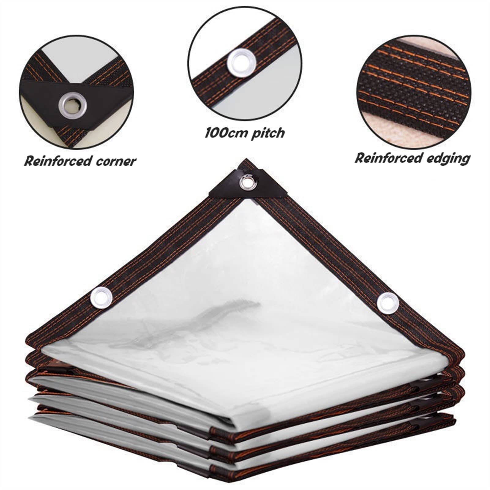 Clear Tarps with Grommets - Waterproof Plastic Tarpaulin Cover for Outdoor Use, Patio, Porch, Greenhouse & Canopy (3x9m/10x29ft) - Perfect for Weather Protection, DIY Projects & Temporary Shelters