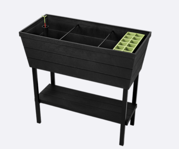 Urban Bloomer Elevated Garden Bed - Grey | Raised Planter Box for Vegetables, Herbs & Flowers | Perfect for Patio, Balcony & Small Space Gardening